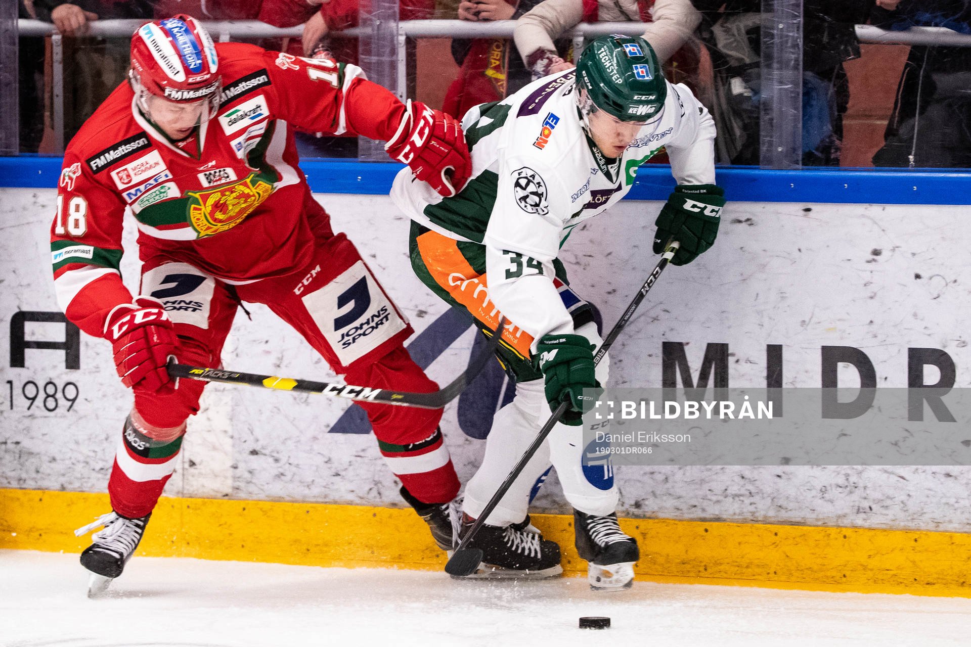 Moras Emil Aronsson och Färjestads Michael Lindqvist