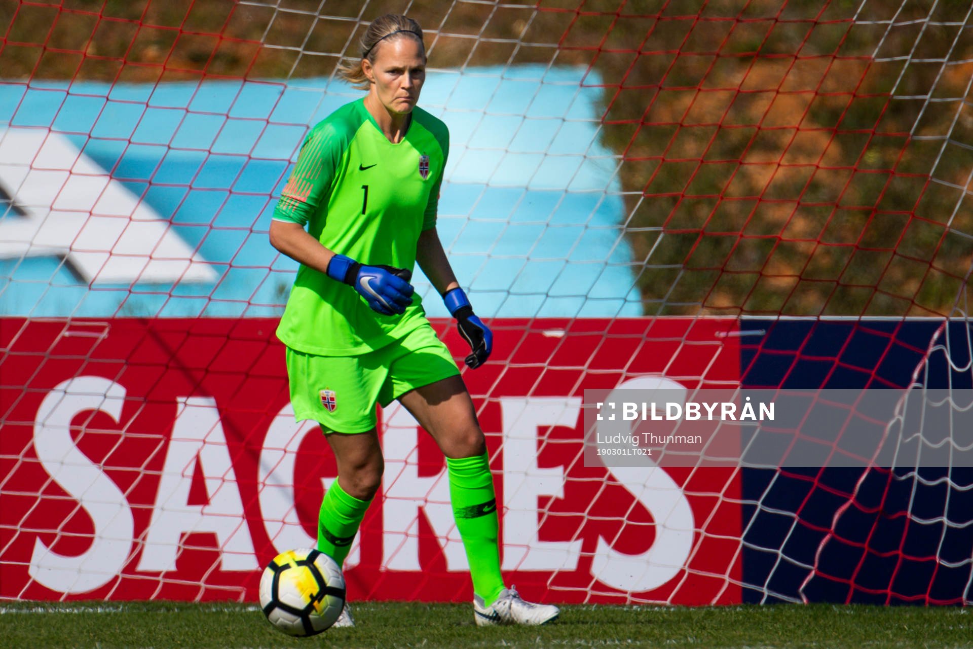 Goalkeeper Ingrid Hjelmseth of Norway