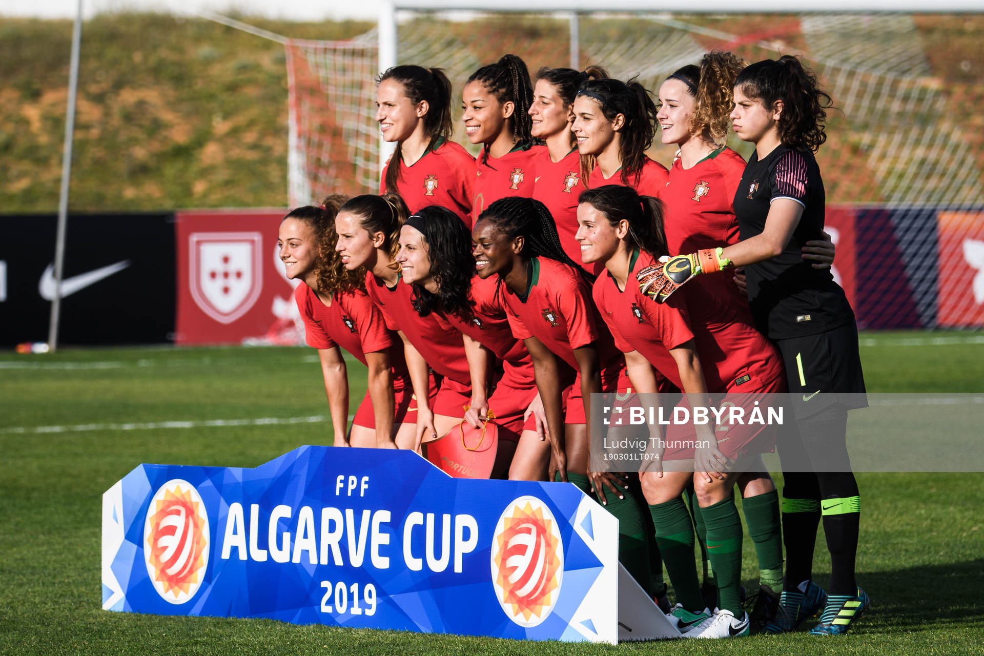 Players of Portugal poses for a team group photo