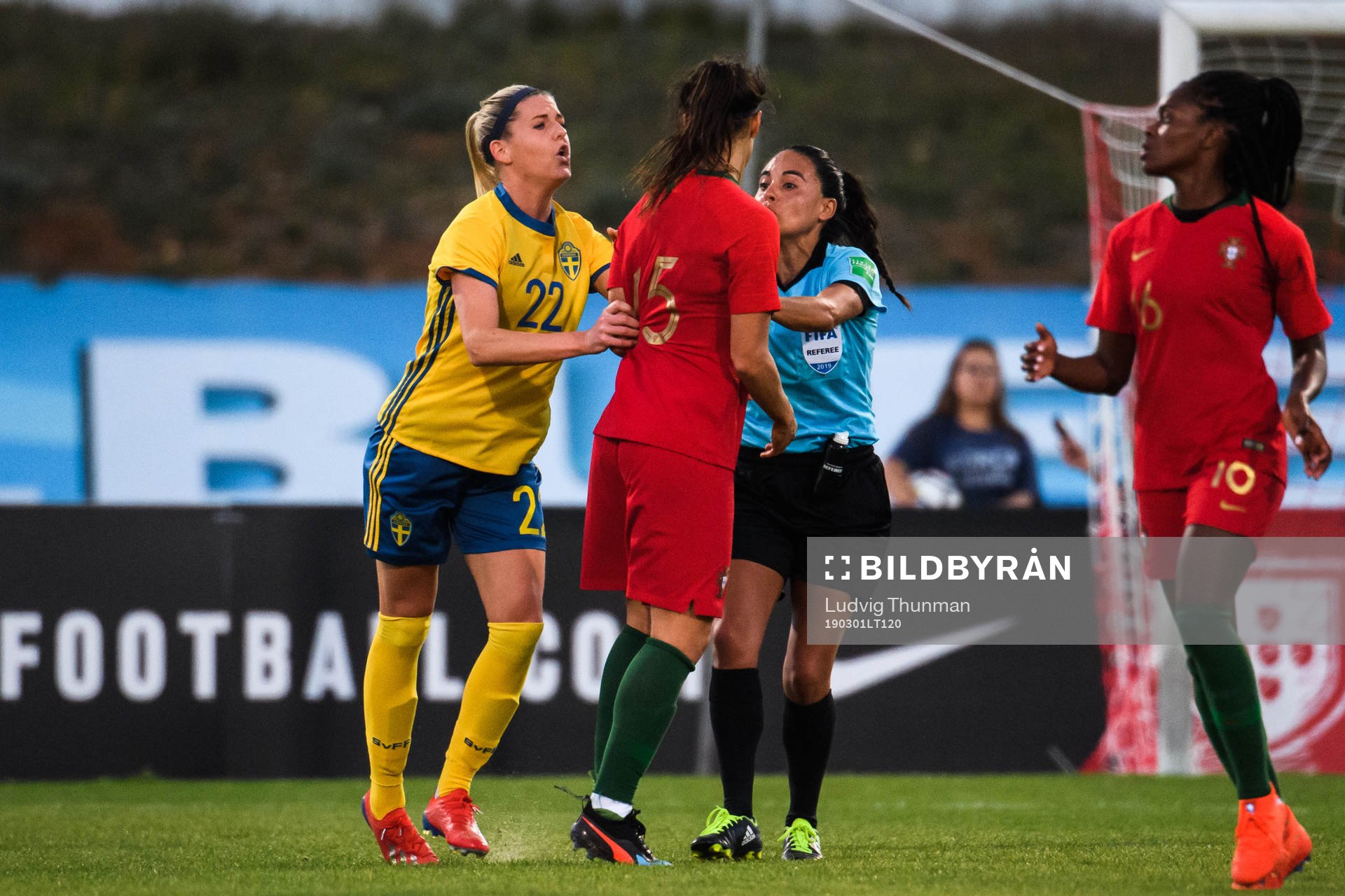 Olivia Schough of Sweden and Caroline Costa of Portugal
