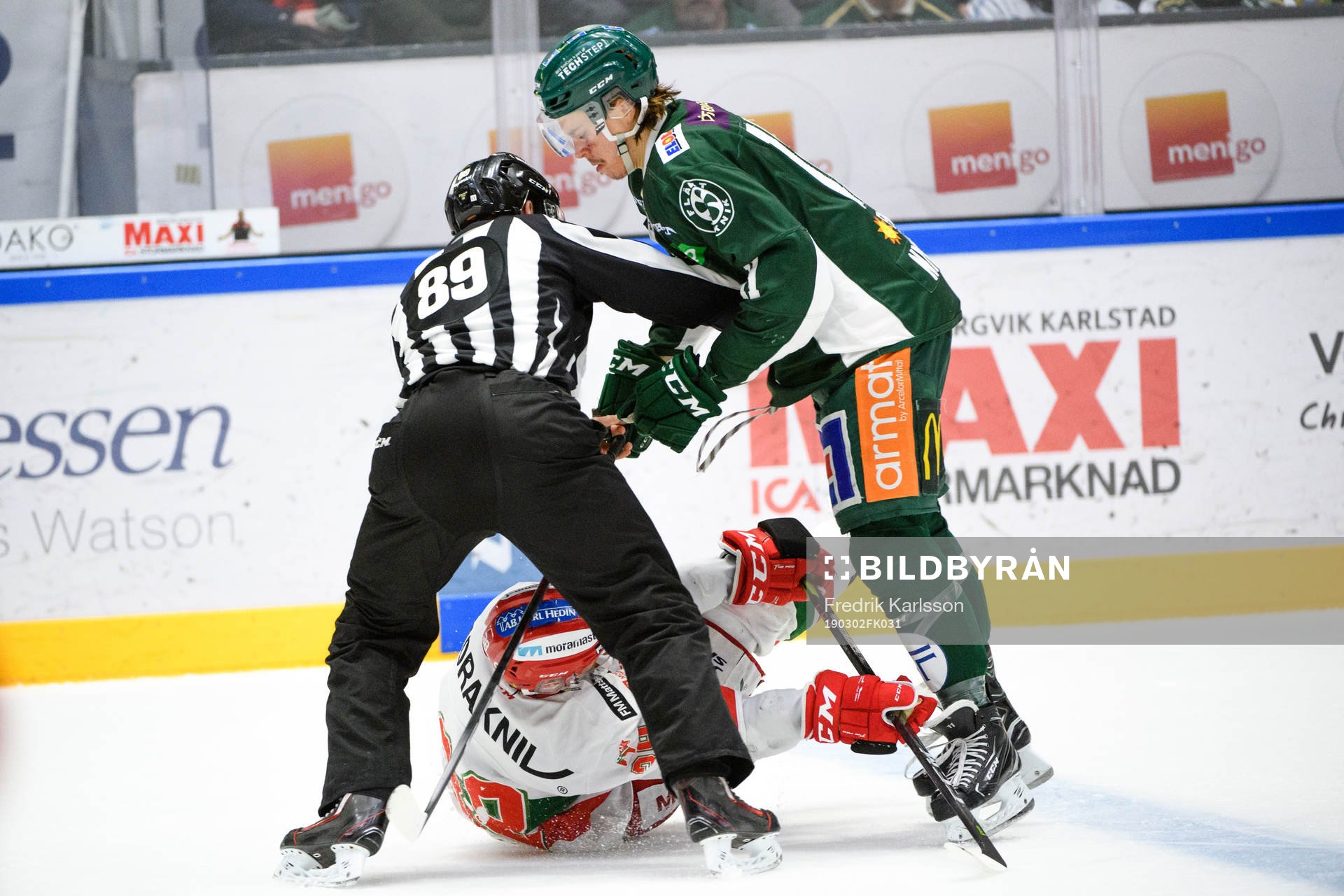 Färjestads Joakim Nygård och Moras Adam Massuhr