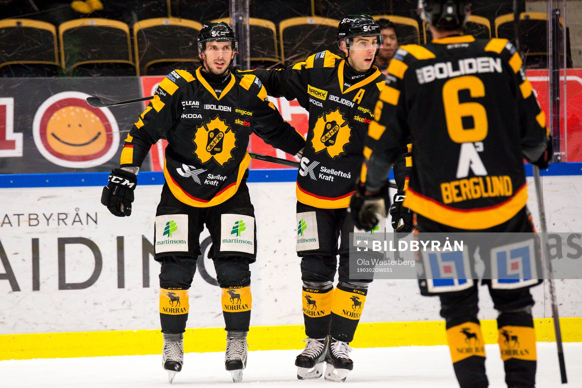 Skellefteås Fredrik Lindgren , Joakim Lindström och Filip