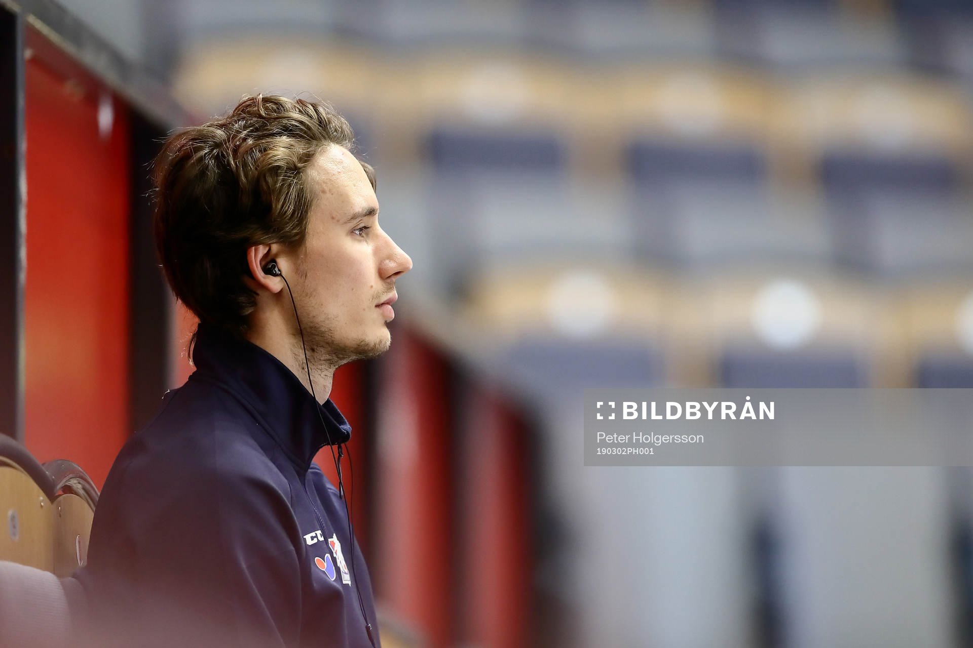 Linköpings målvakt Jacob Johansson före ishockeymatchen