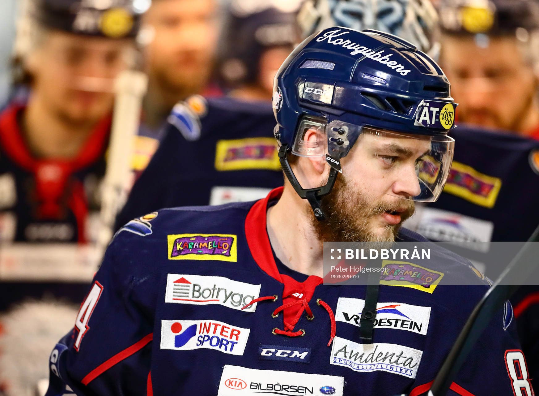 Linköpings Jimmy Andersson före ishockeymatchen i SHL