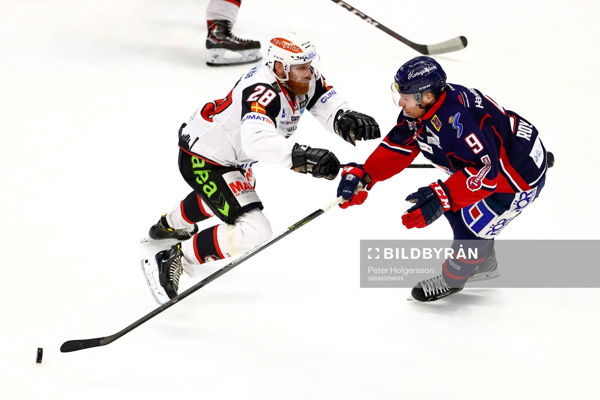 Malmö Redhawks Jens Olsson och Linköpings Derek Roy
