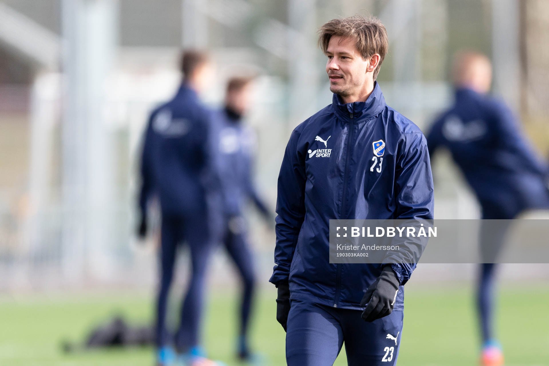 Halmstads Dusan Djuric före fotbollsmatchen i Svenska