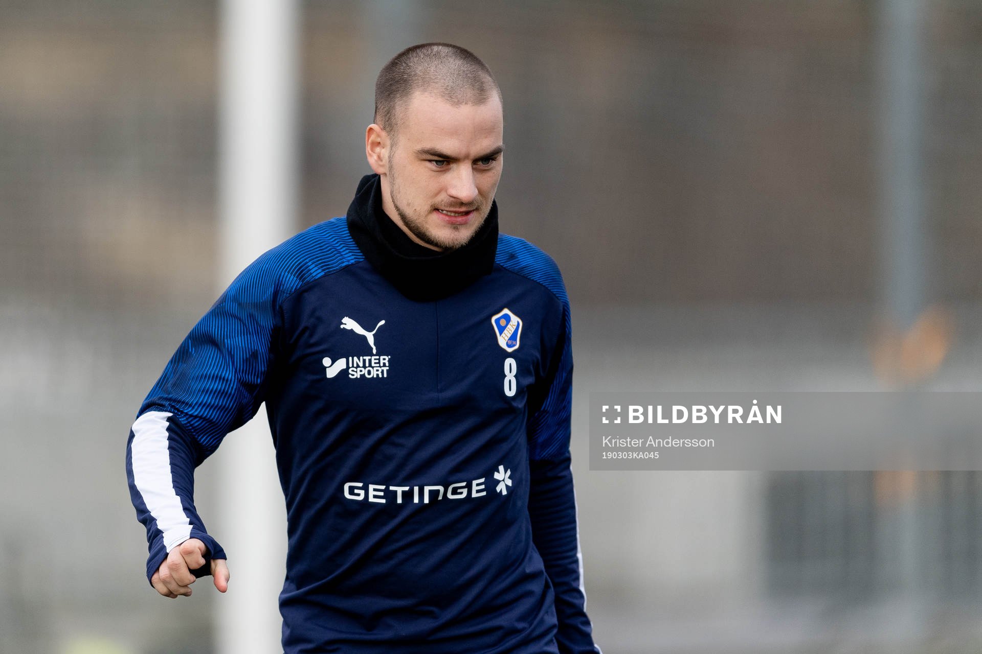 Halmstads Pontus Silfwer före fotbollsmatchen i Svenska