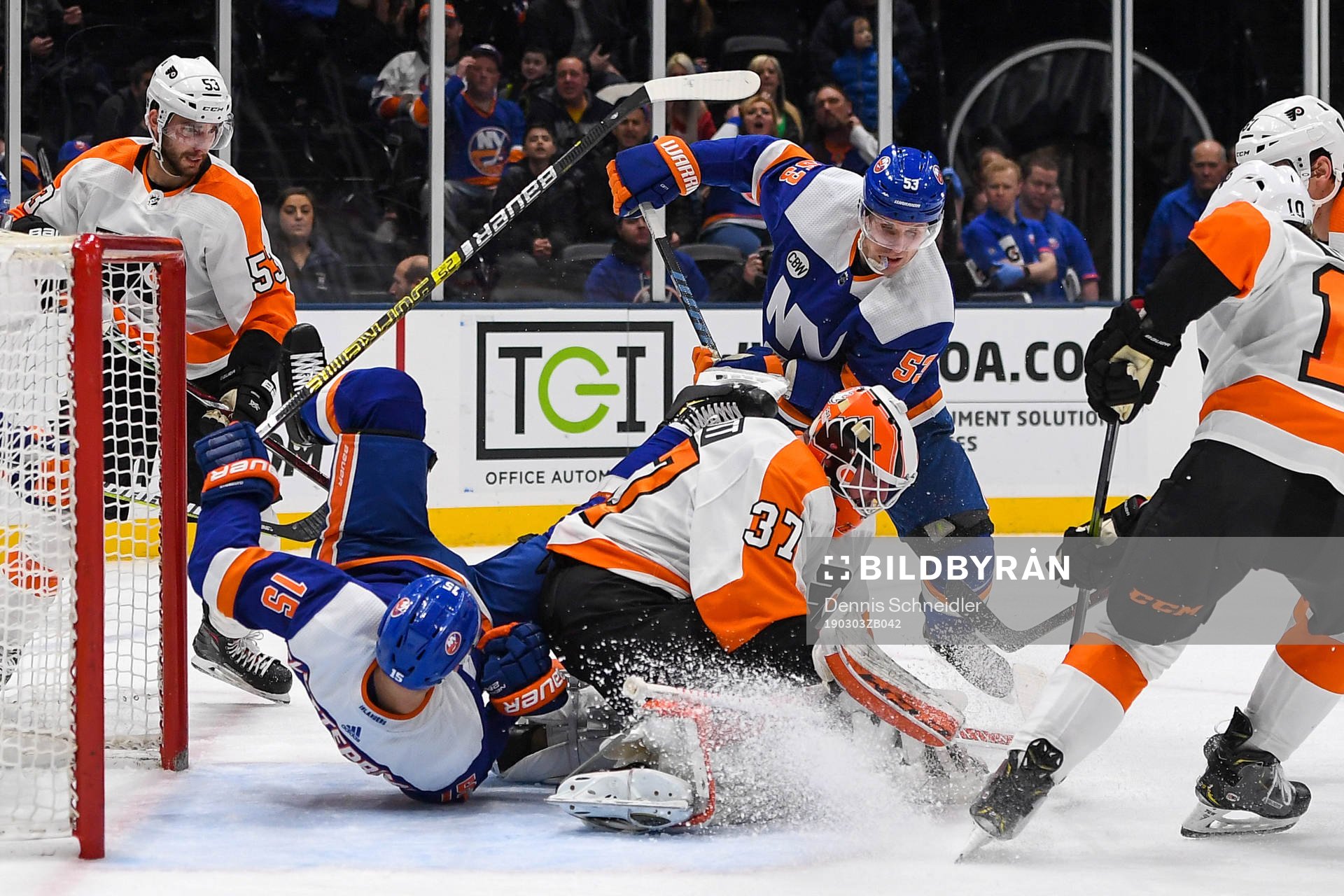Ishockey, NHL Mar 3, 2019; Uniondale, NY, USA; Philadelphia