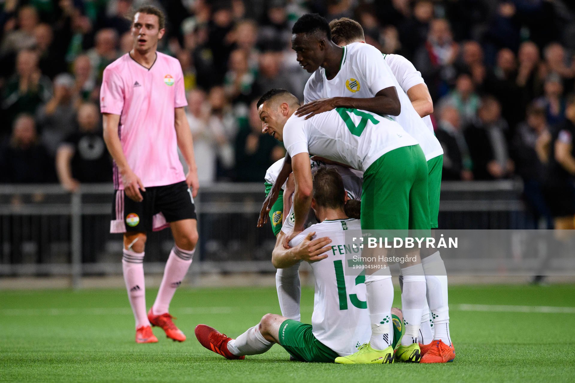 Hammarbys spelare jublar