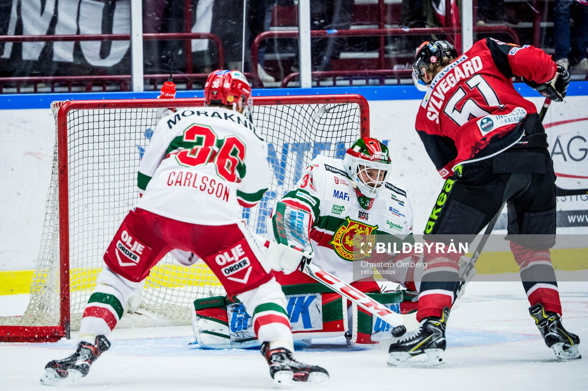 Malmö Redhawks Emil Sylvegård  mot Moras Jonathan