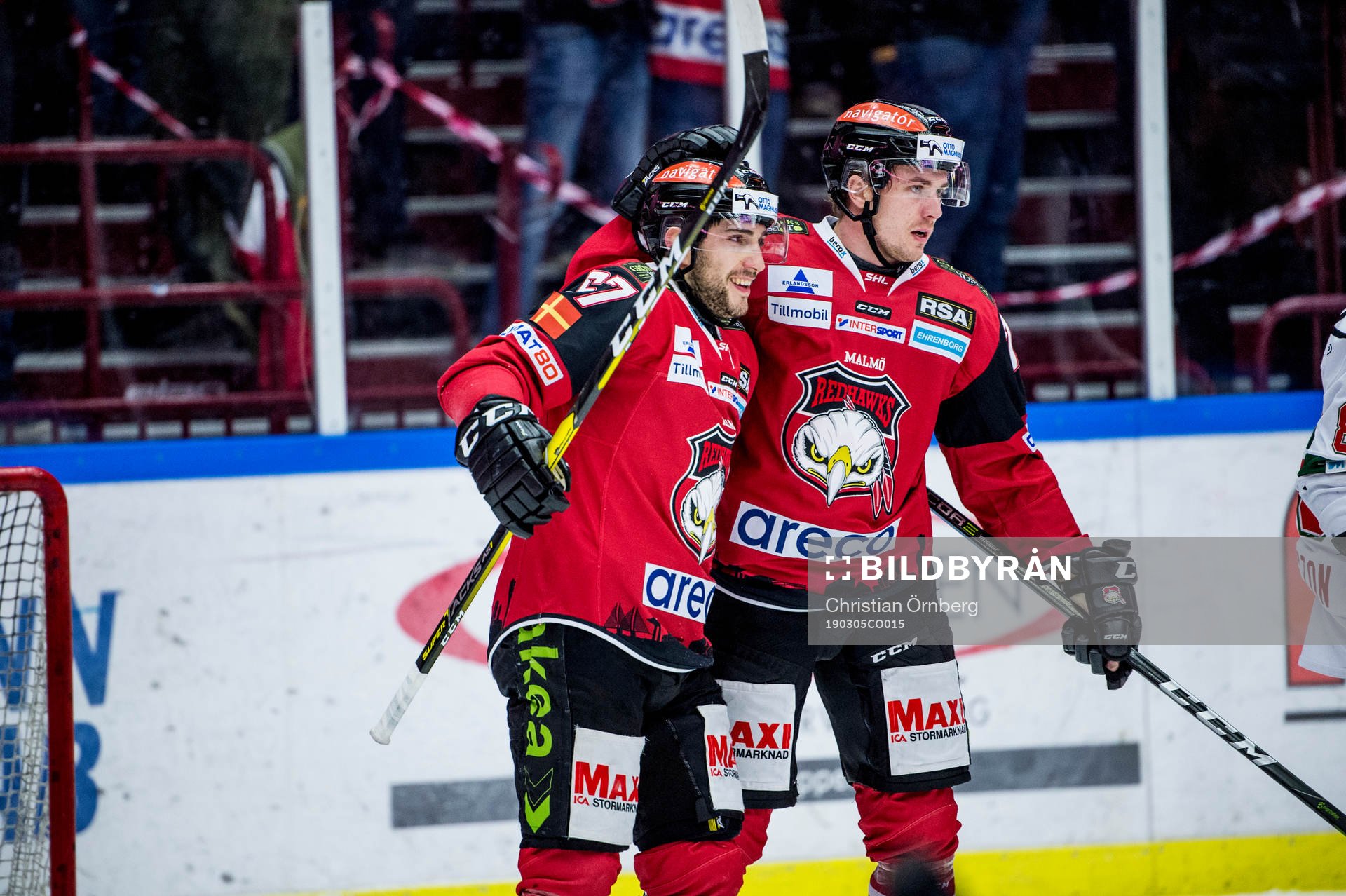 Malmö Redhawks Konstantin Komarek och Pontus Netterberg