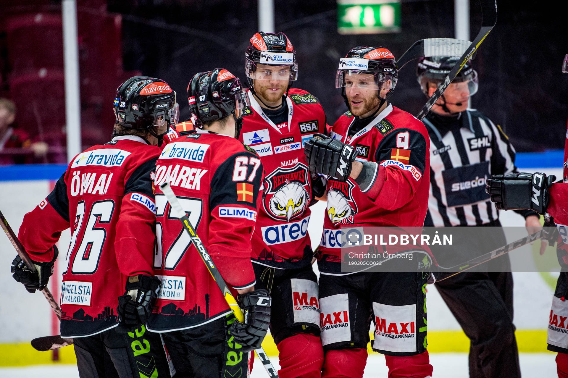 Malmö Redhawks Anton Öhman, Konstantin Komarek, Max