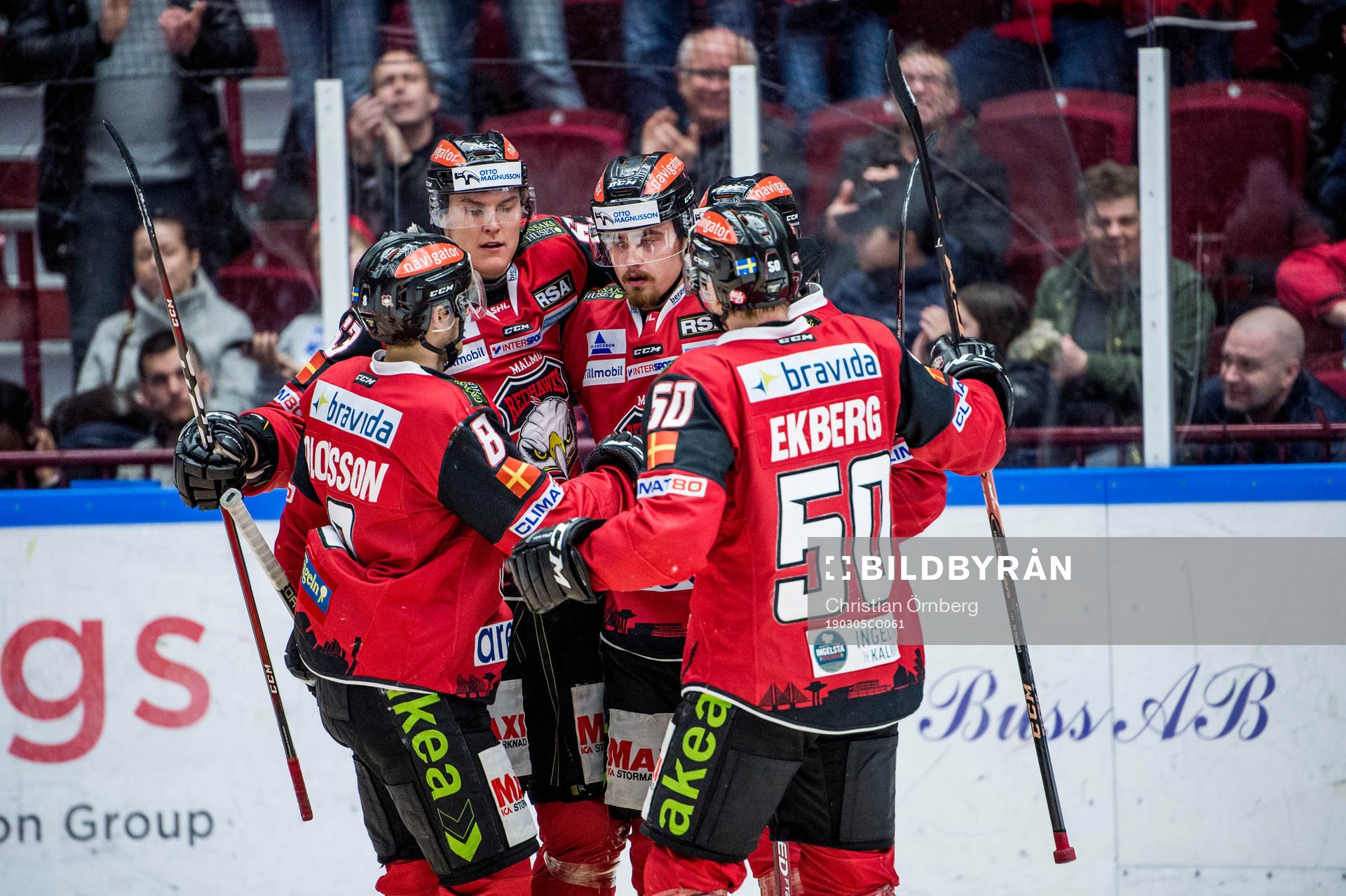 Malmö Redhawks Johan Olofsson, Fredrik Händemark, Marcus