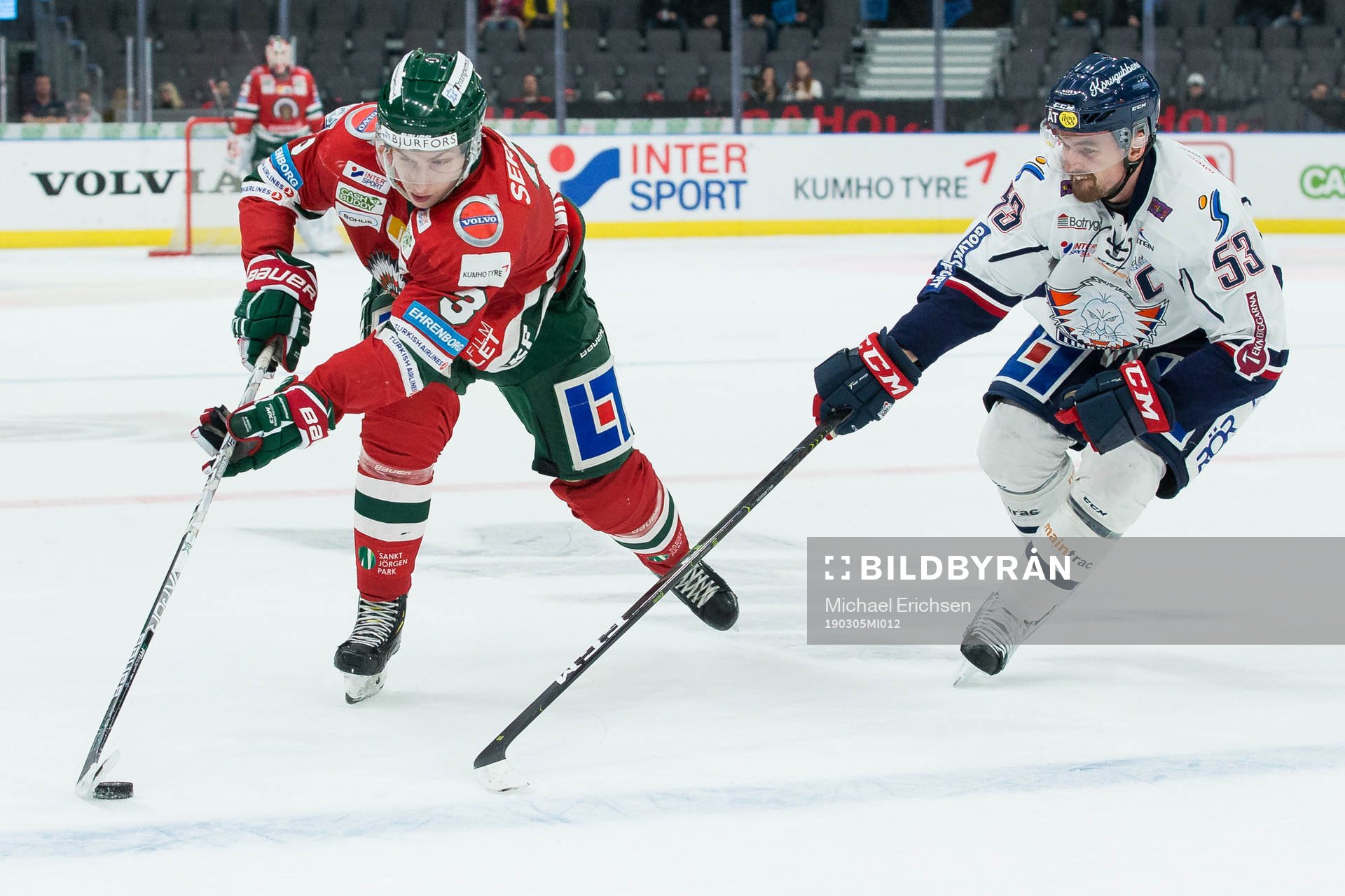 Frölundas Jakob Moverare och Linköpings Eddie Larsson