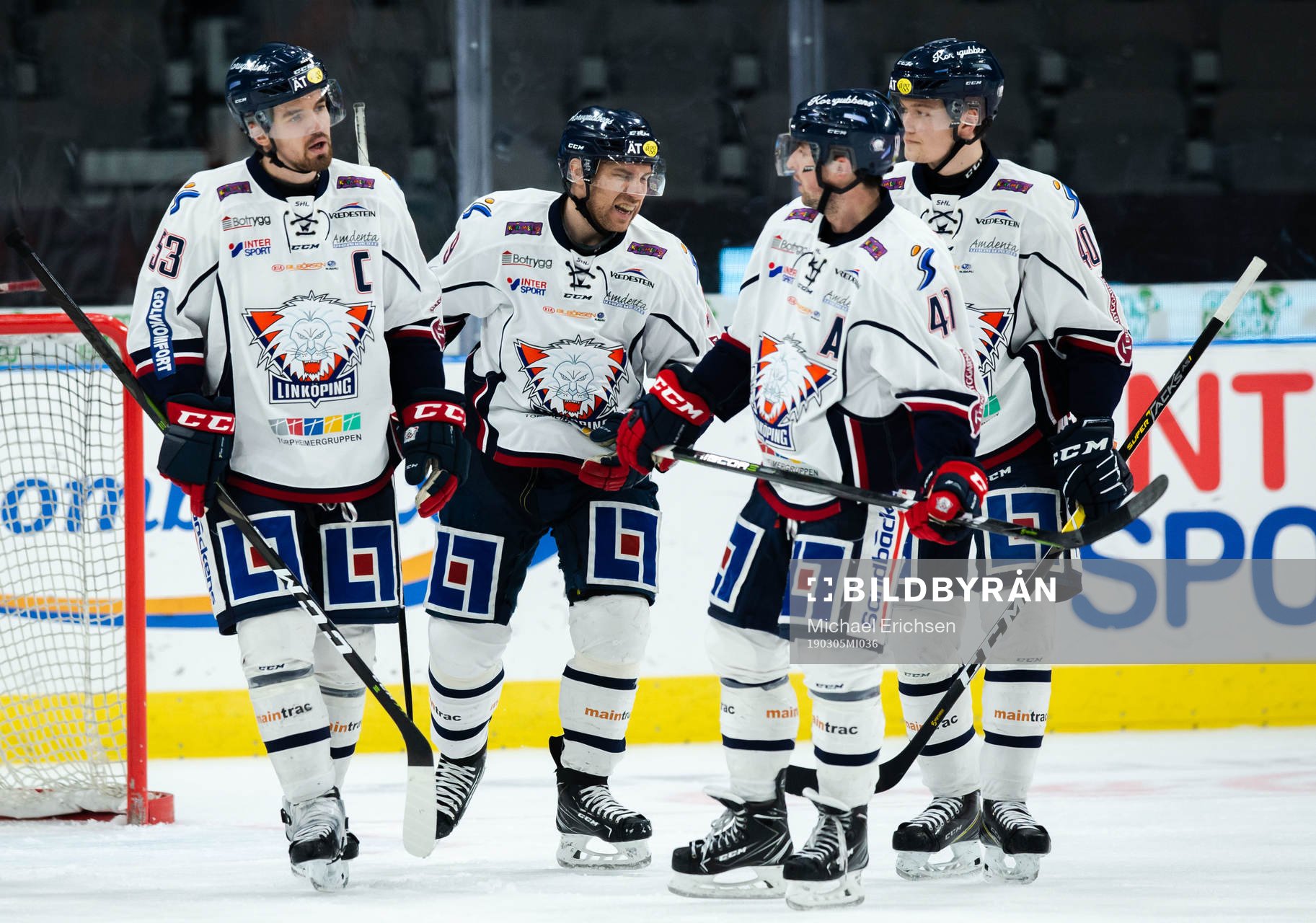 Linköpings Derek Roy jublar med lagkamrater