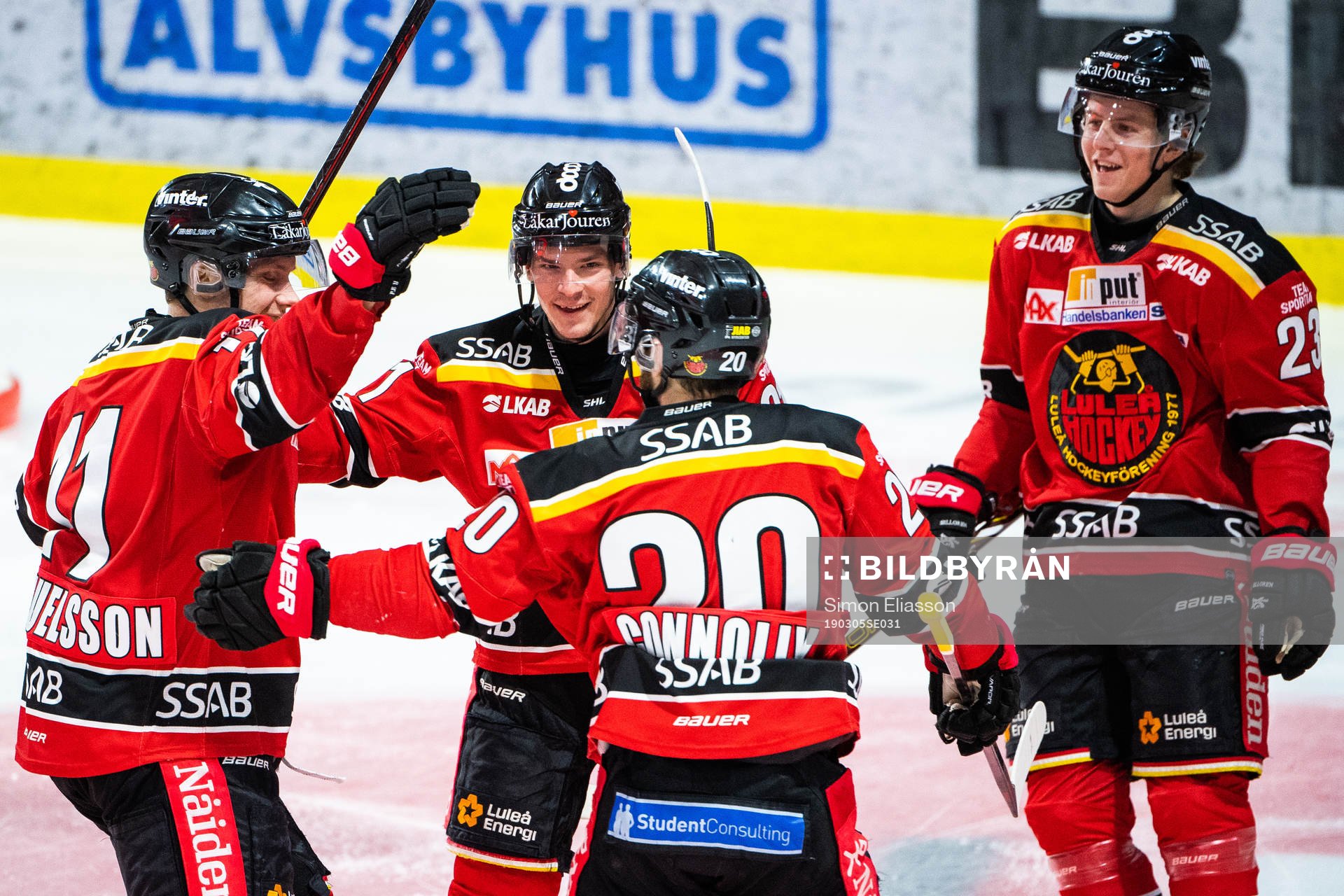 Luleås Petter Emanuelsson, Austin Farley, Jack Connolly