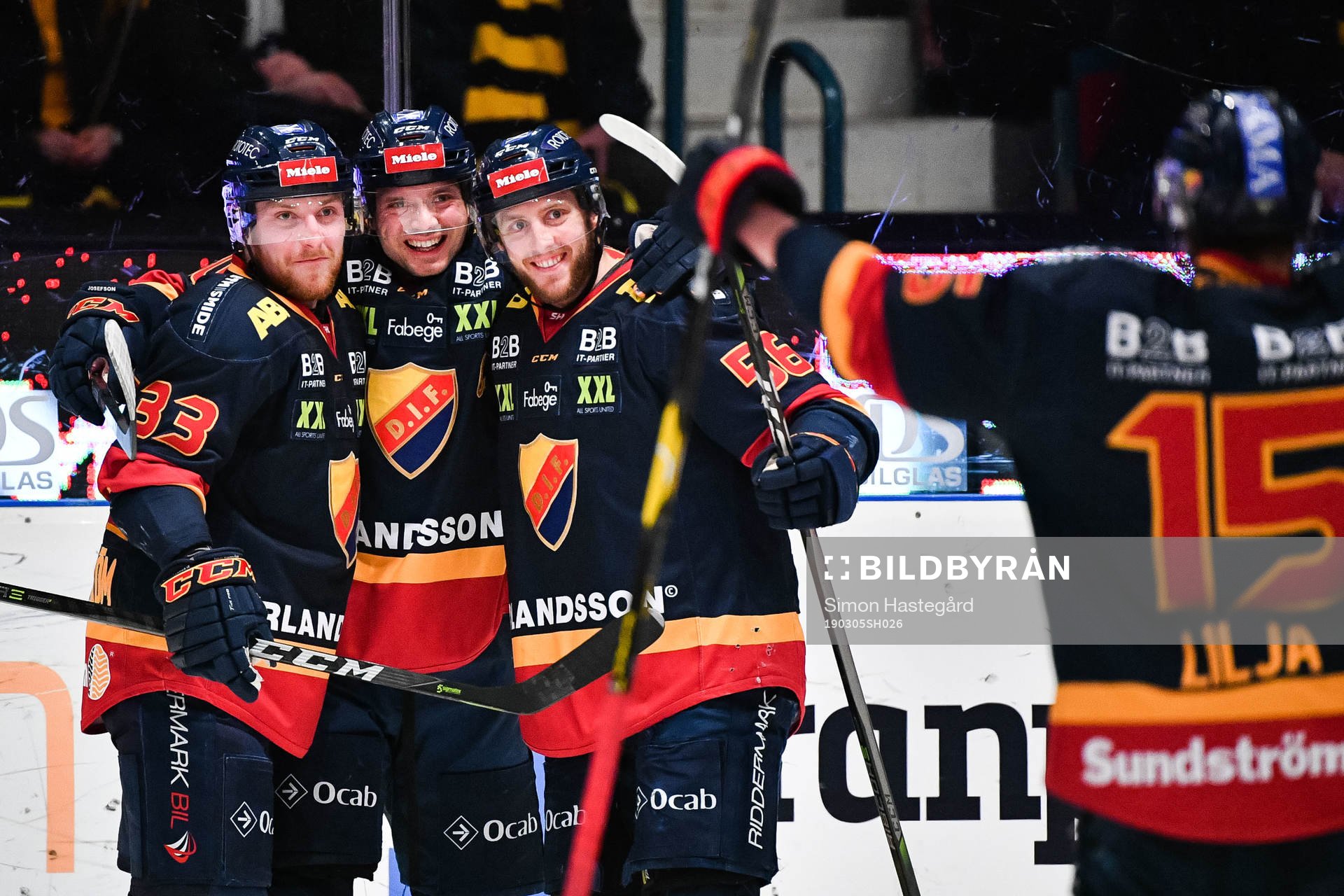 Djurgårdens Linus Hultström, Jacob Josefson och Robin