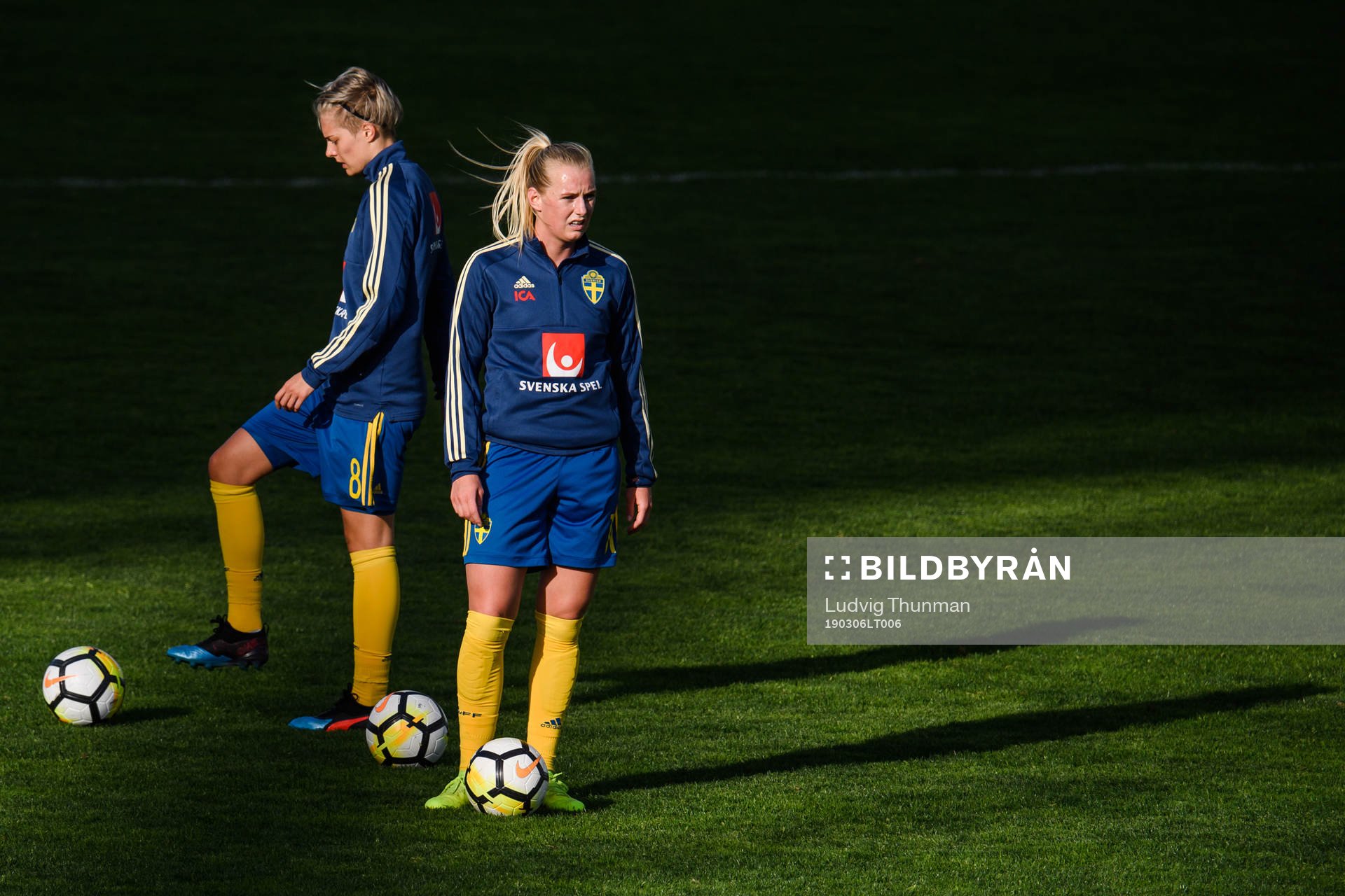 Lina Hurtig and Stina Blackstenius of Sweden