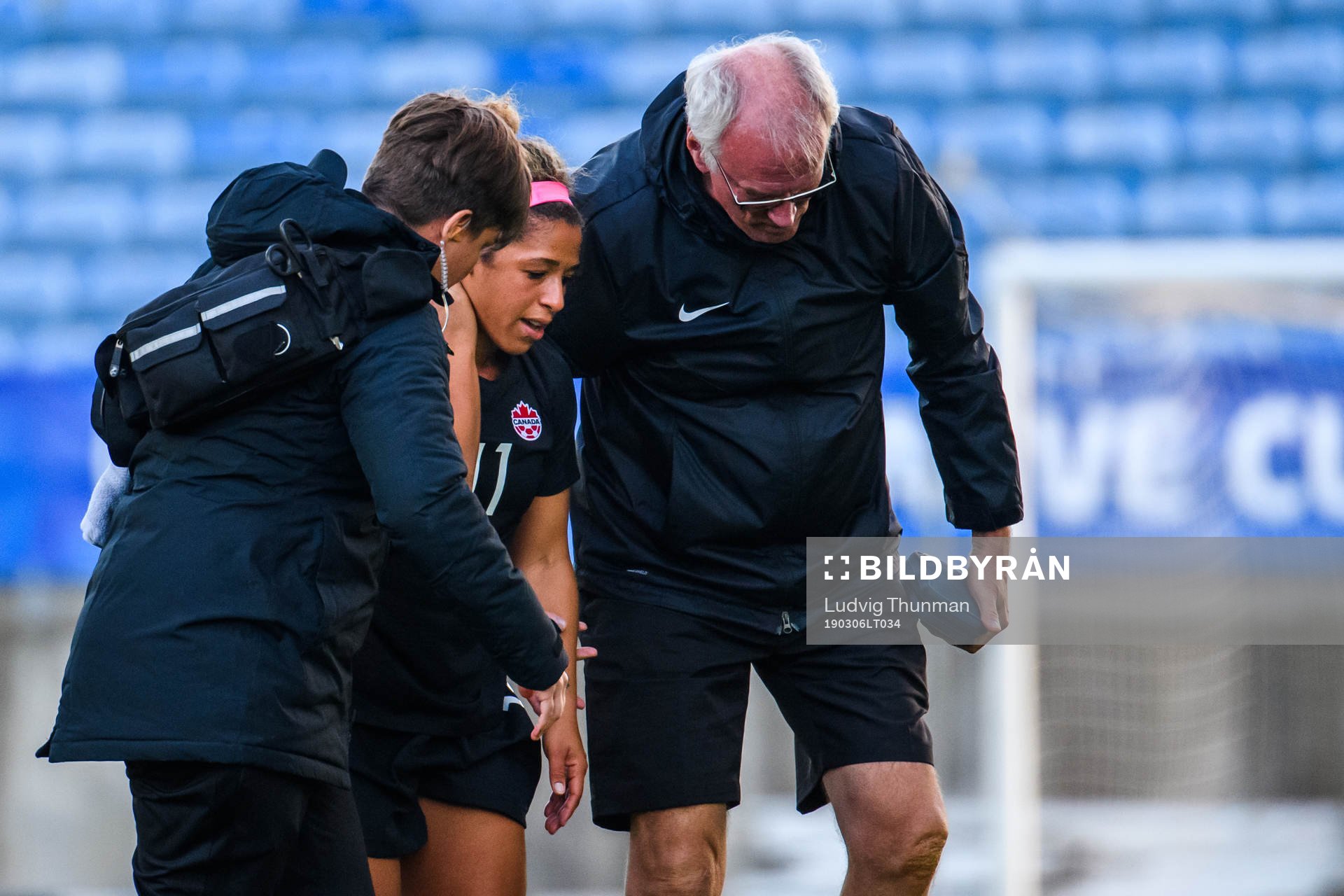 Desiree Scott of Canada in pain