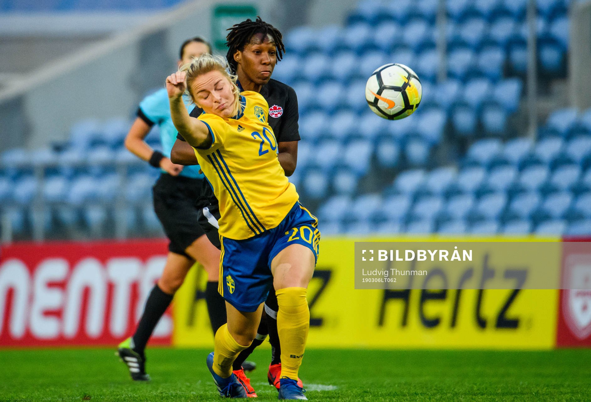 Mimmi Larsson of Sweden and Kadeisha Buchanan of Canada