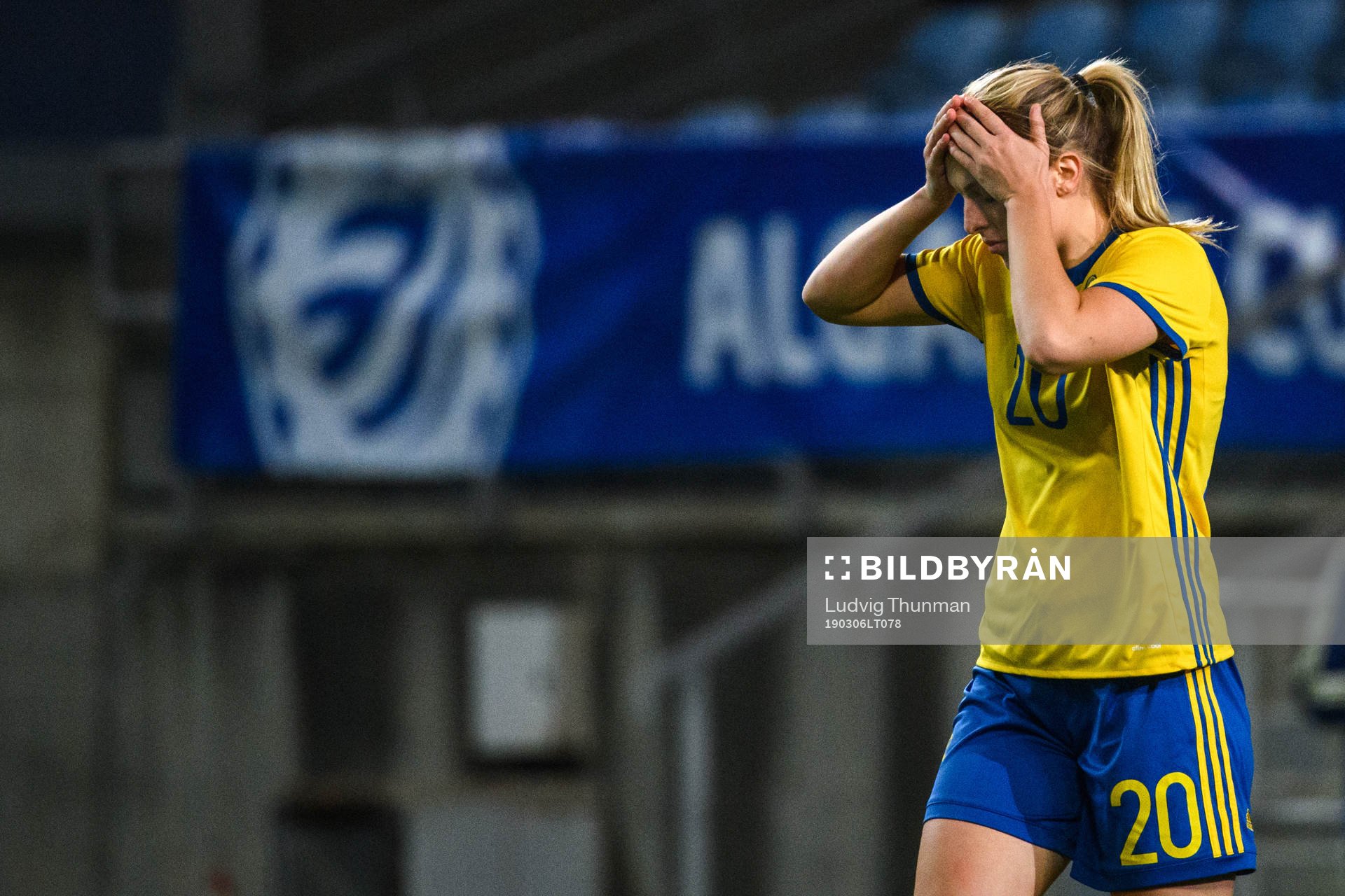 Mimmi Larsson of Sweden looks dejected