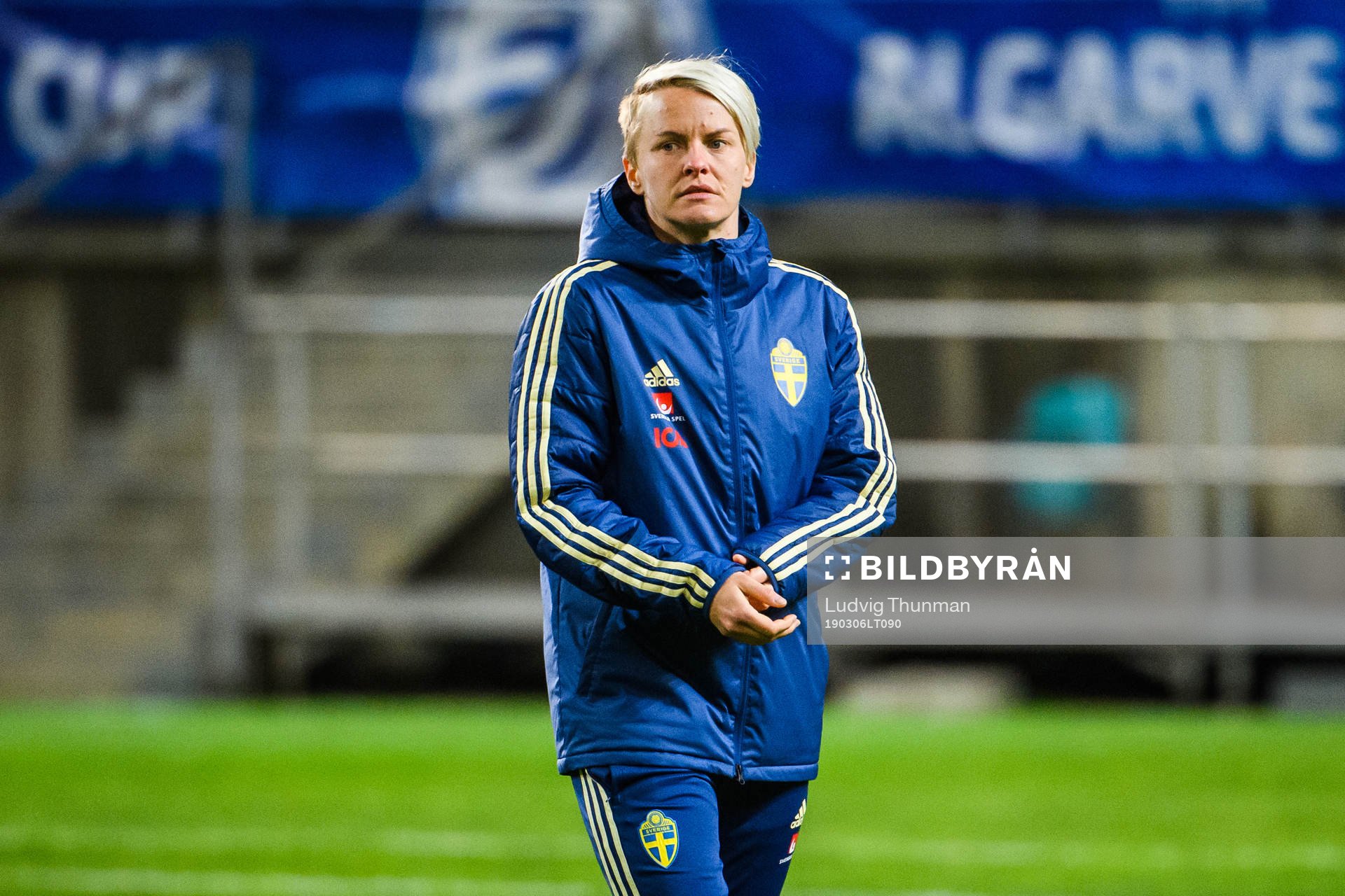 Nilla Fischer of Sweden looks dejected