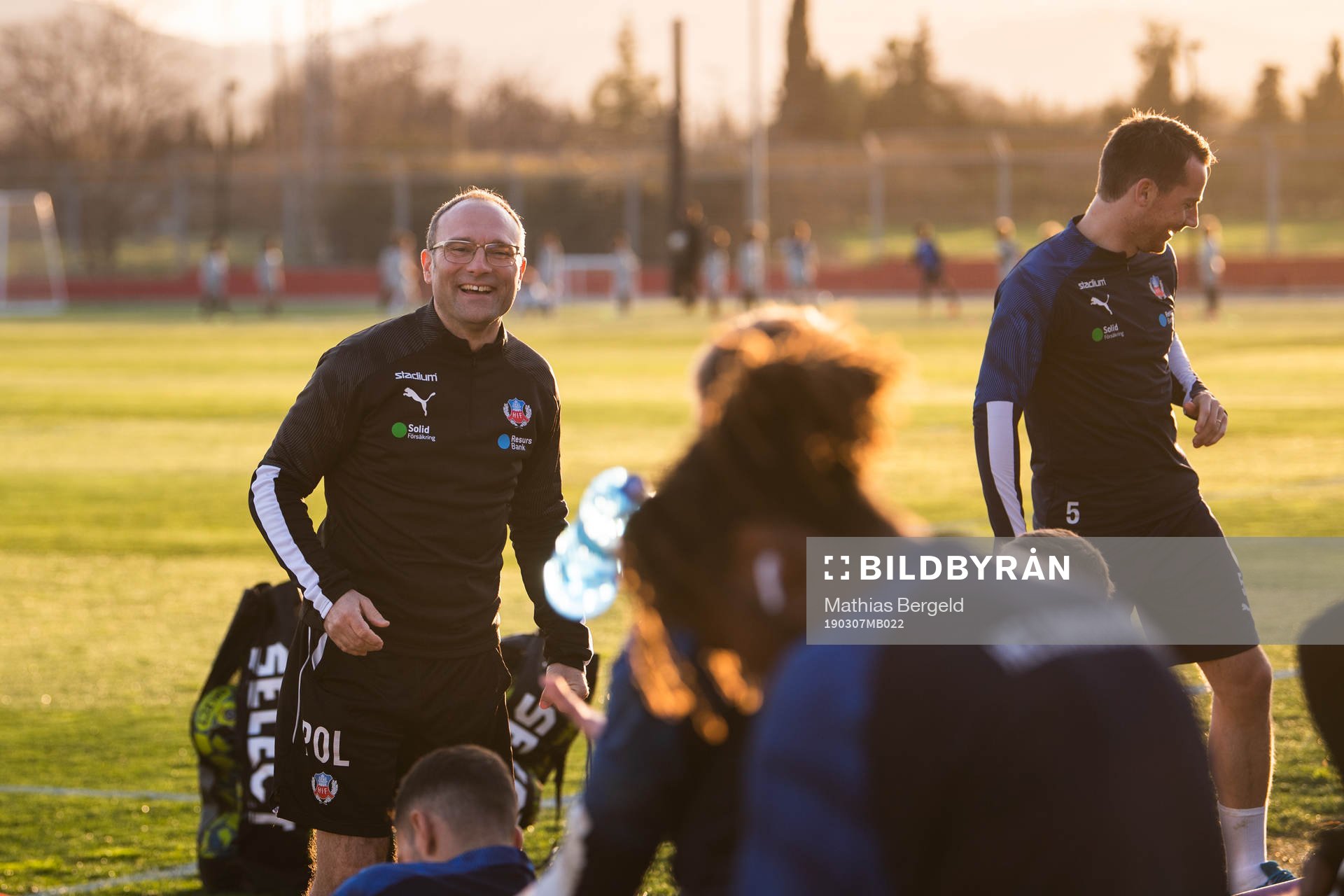 Tränare Per-Ola Ljung under en träning med det allsvenska fotbollslaget Helsingborg den 7 mars 2019 i Palma.
