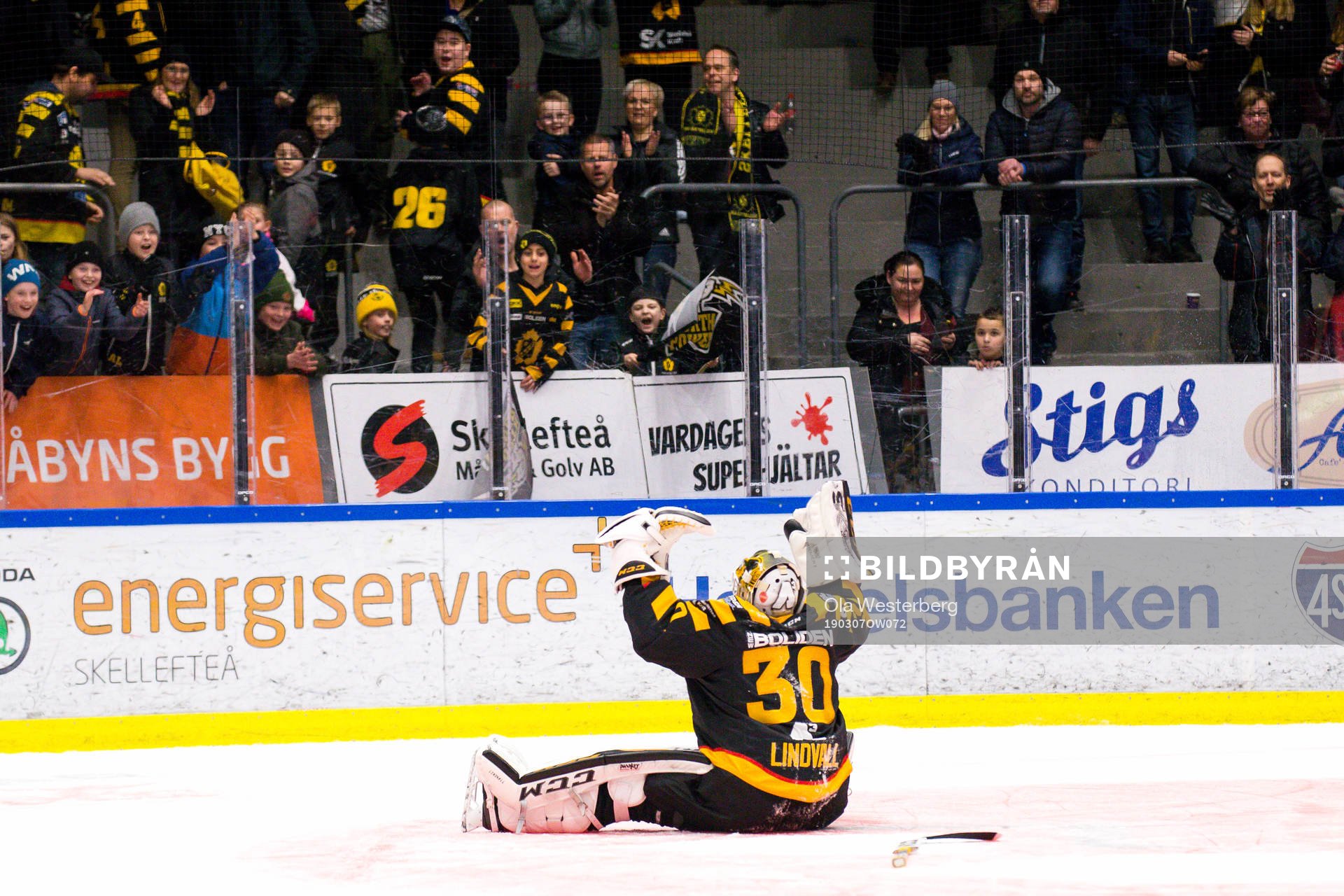 Skellefteås målvakt Gustaf Lindvall håller nollan
