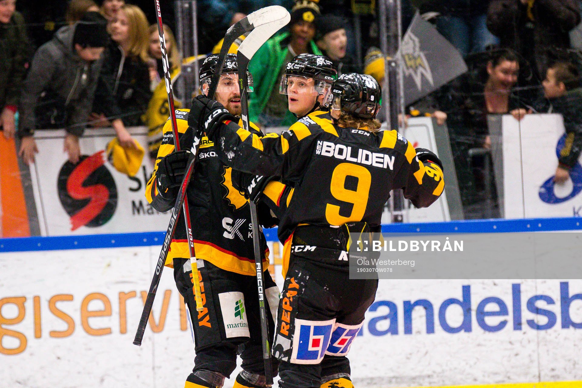 Skellefteås Linus Lindström, Albin Lundin och Tim