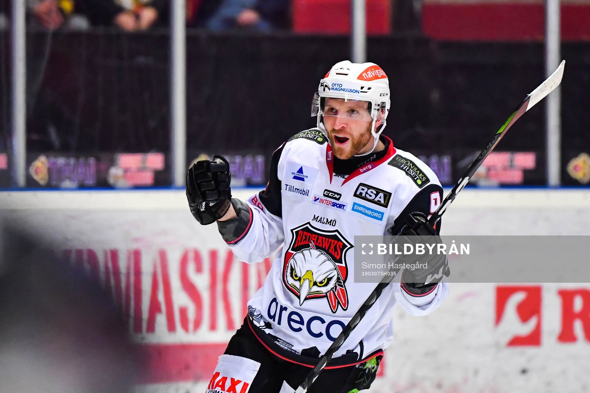 Malmö Redhawks Frederik Storm jublar