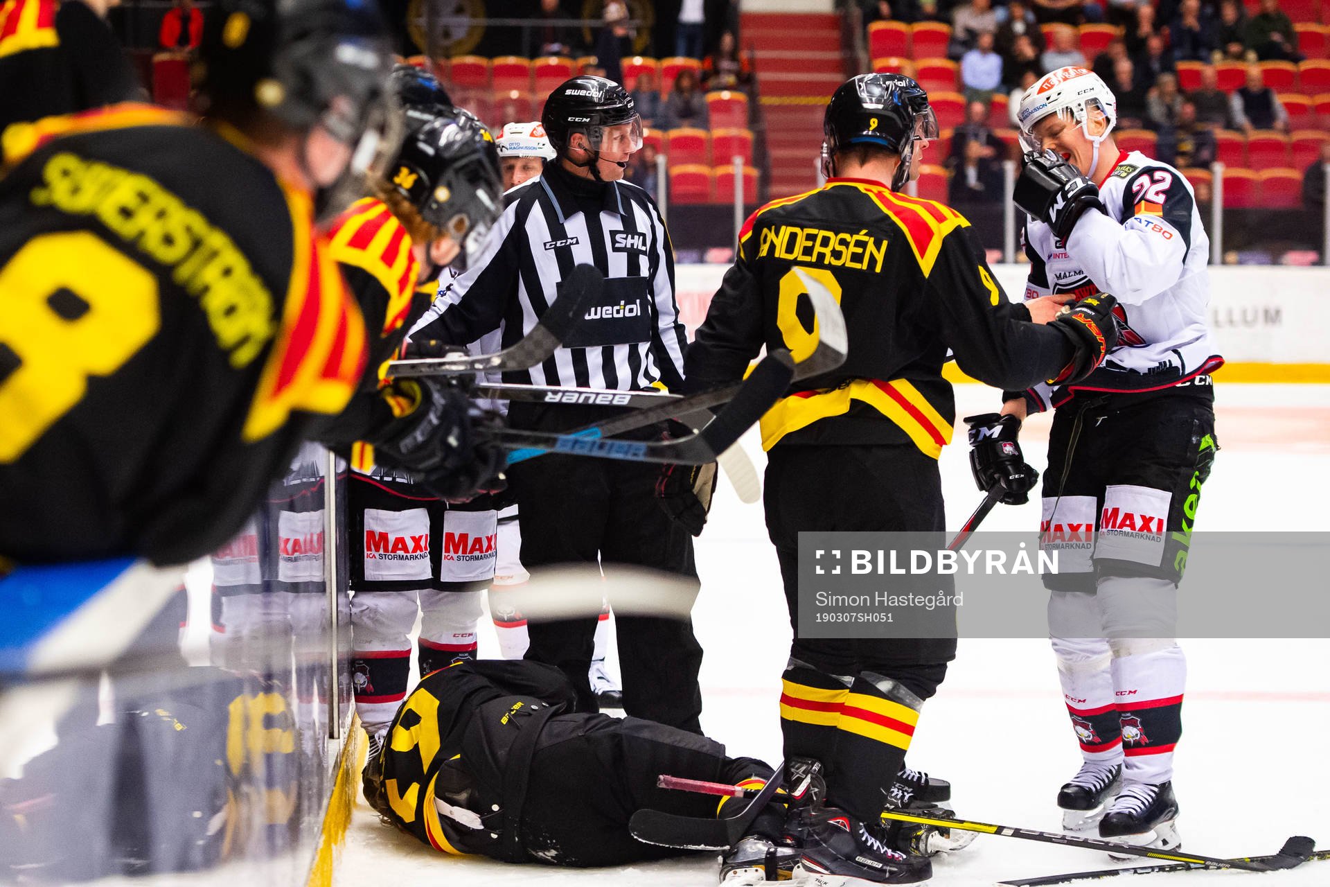 Brynäs Niclas Andersén i bråk med Malmö Redhawks Lars