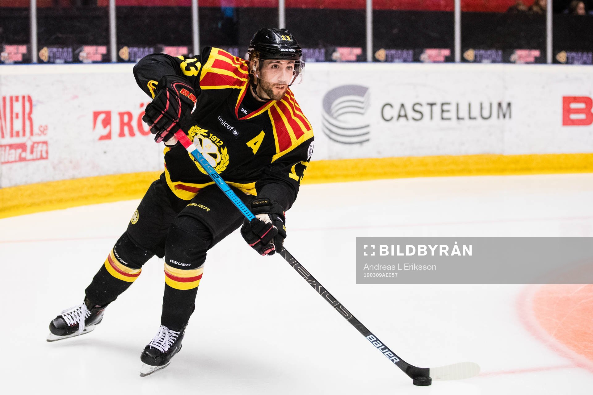 Brynäs Ryan Gunderson med pucken