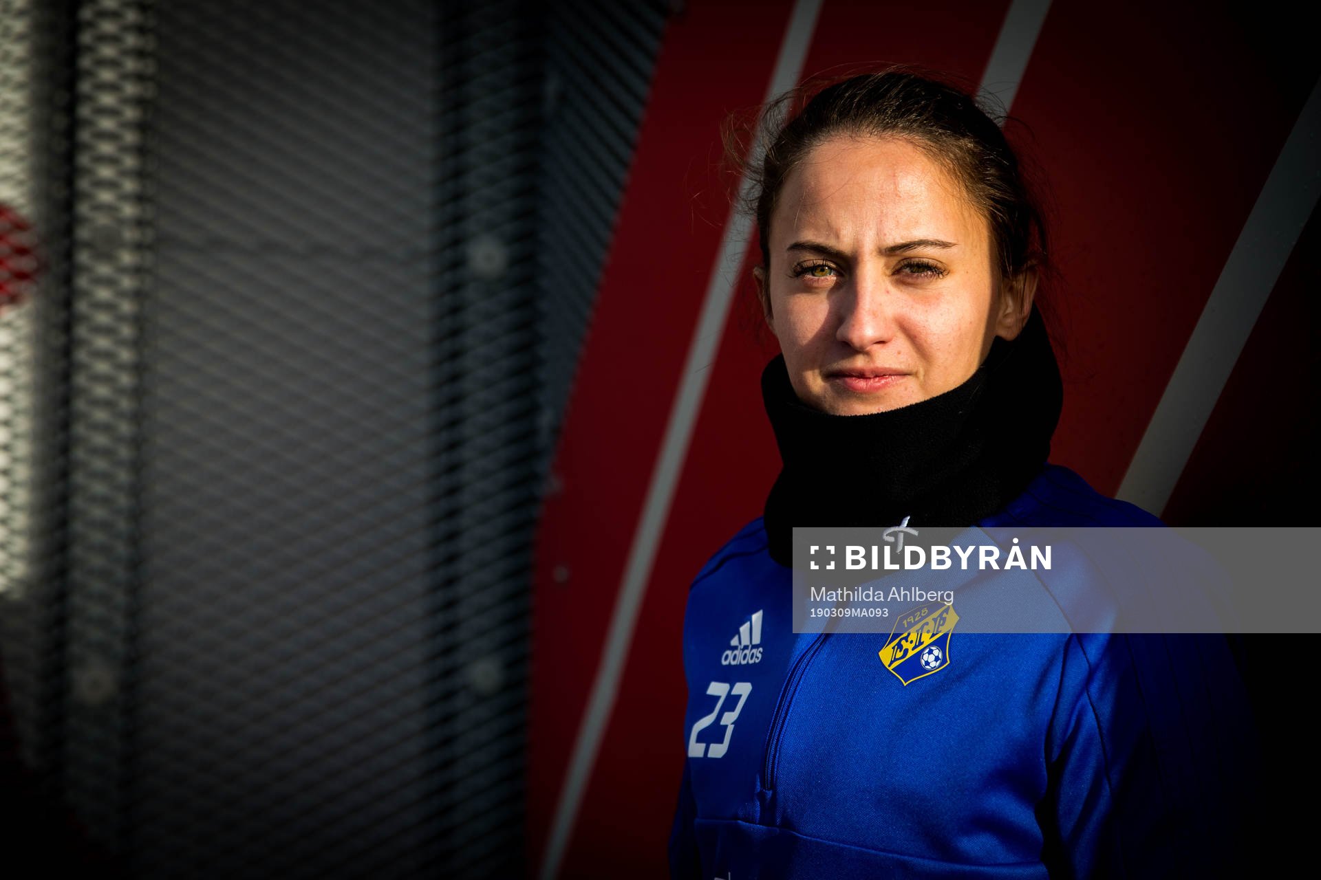 Eskilsminnes Merima Alibasic poserar för ett porträtt efter träningsmatchen i fotboll mellan Eskilsminne och Trelleborg den 9 mars 2019 i Helsingborg.