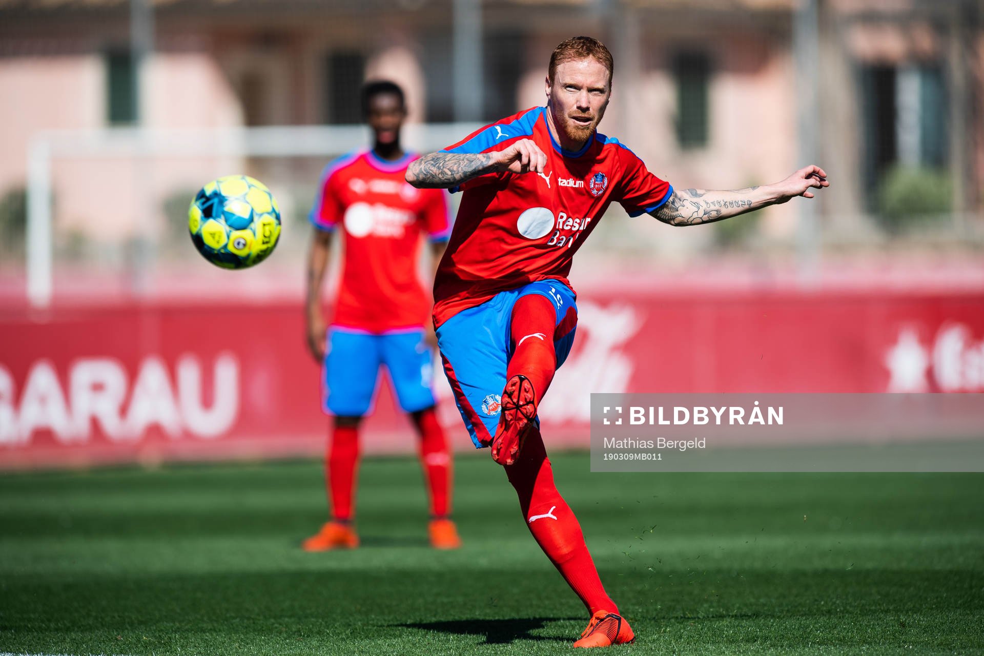 Helsingborgs Alexander Farnerud under träningsmatchen i fotboll mellan Helsingborg och Moutier den 9 mars 2019 i Palma.