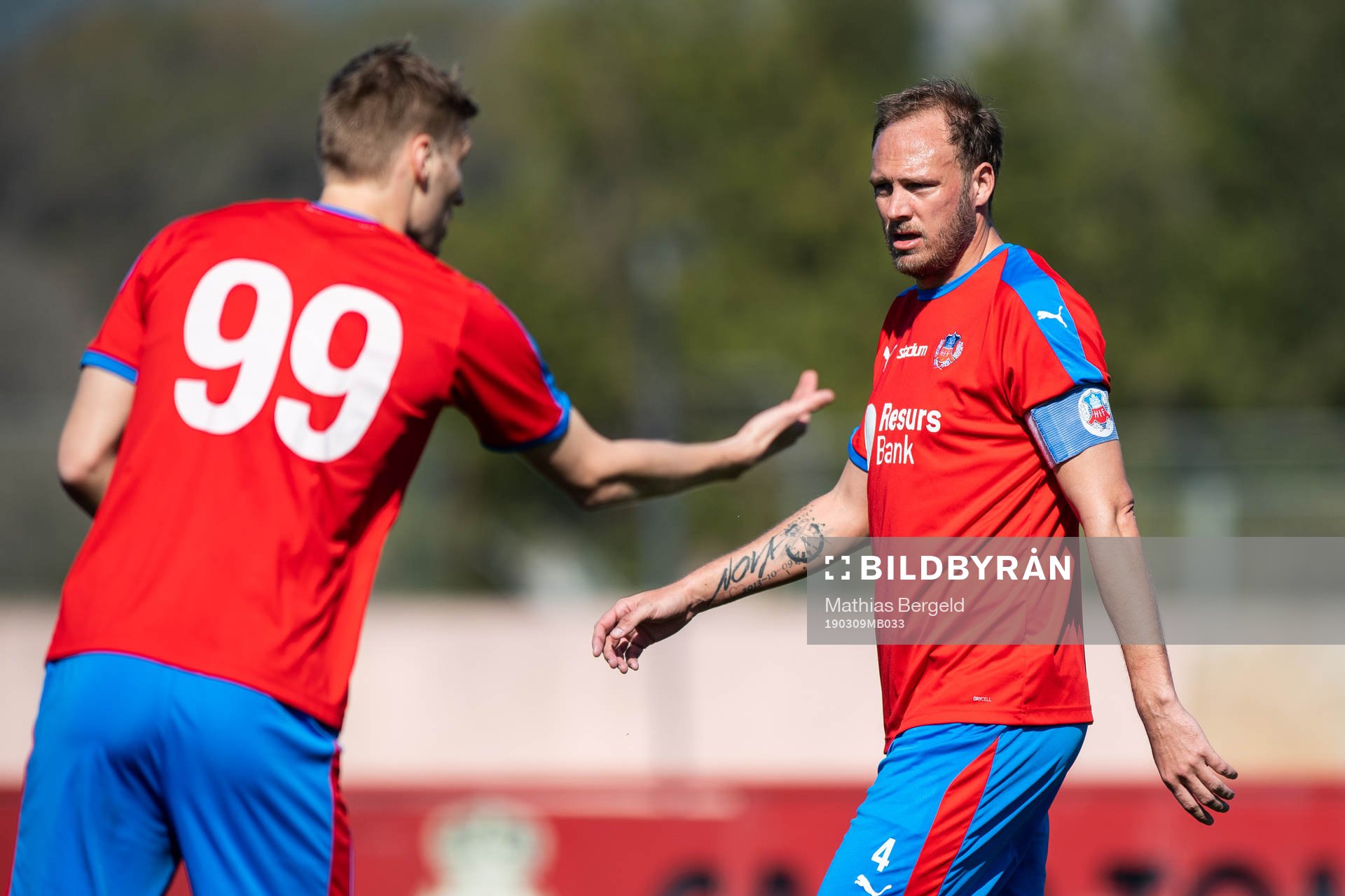 Helsingborgs Andri Runar Bjarnason och Andreas Granqvist