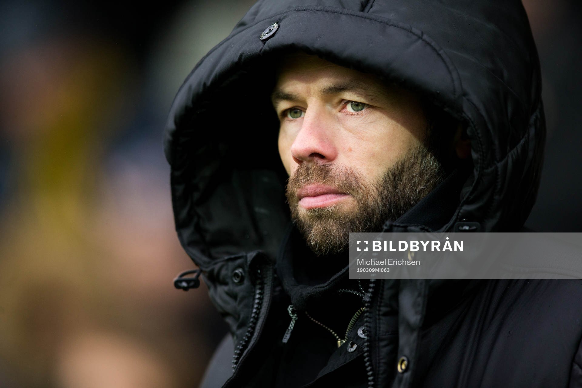 Häckens tränare Andreas Alm under fotbollsmatchen i Svenska Cupen mellan Häcken och Gais den 9 mars 2019 i Göteborg. 