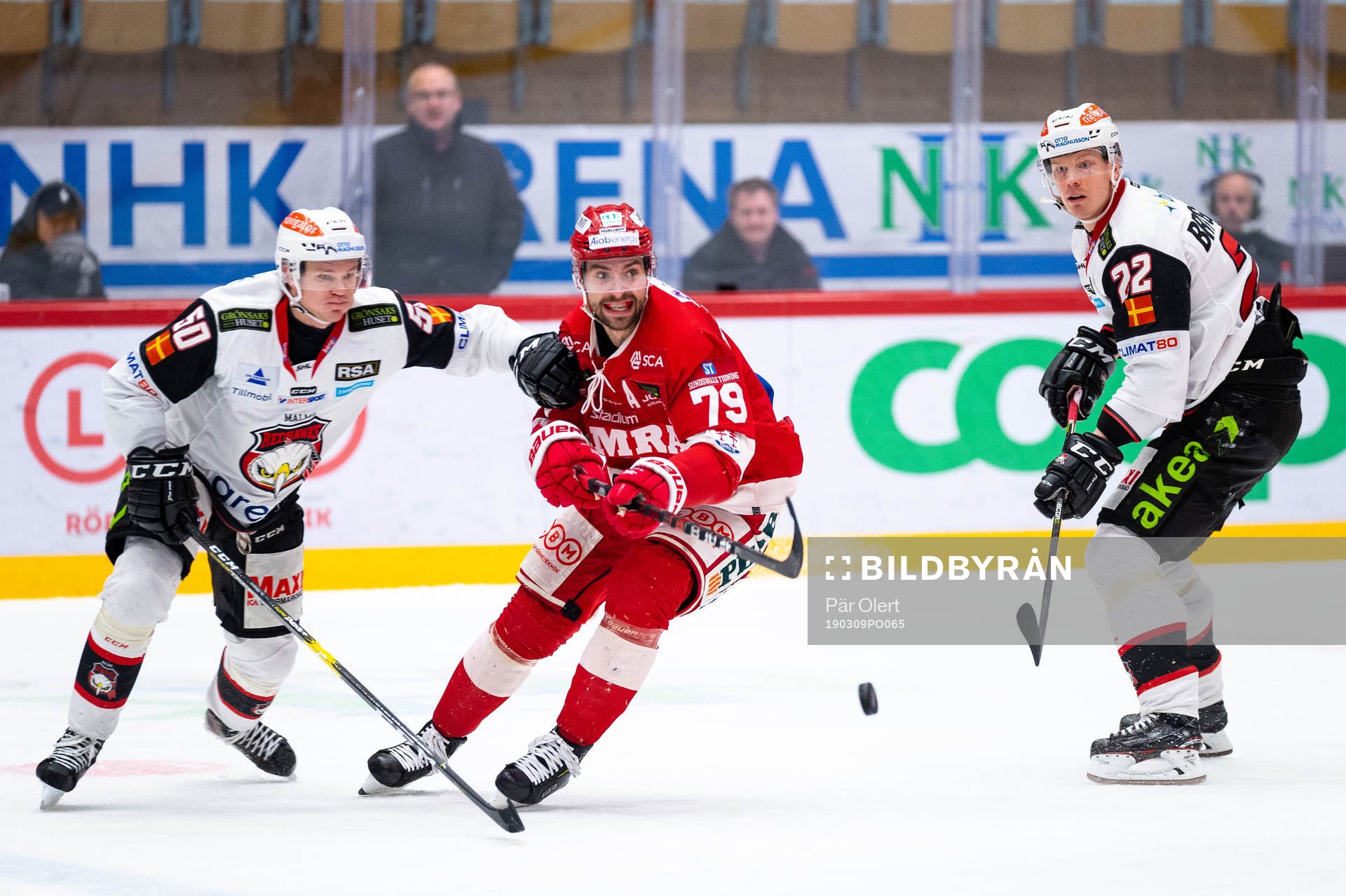 Malmö Redhawks Tobias Ekberg,Lars Bryggman och Timrås