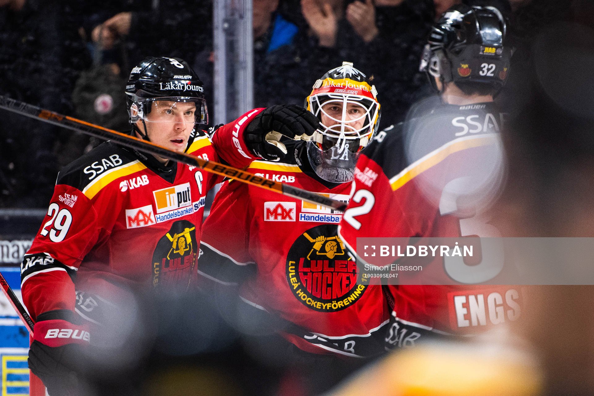 Luleås Erik Gustafsson, målvakt Joel Lassinantti och