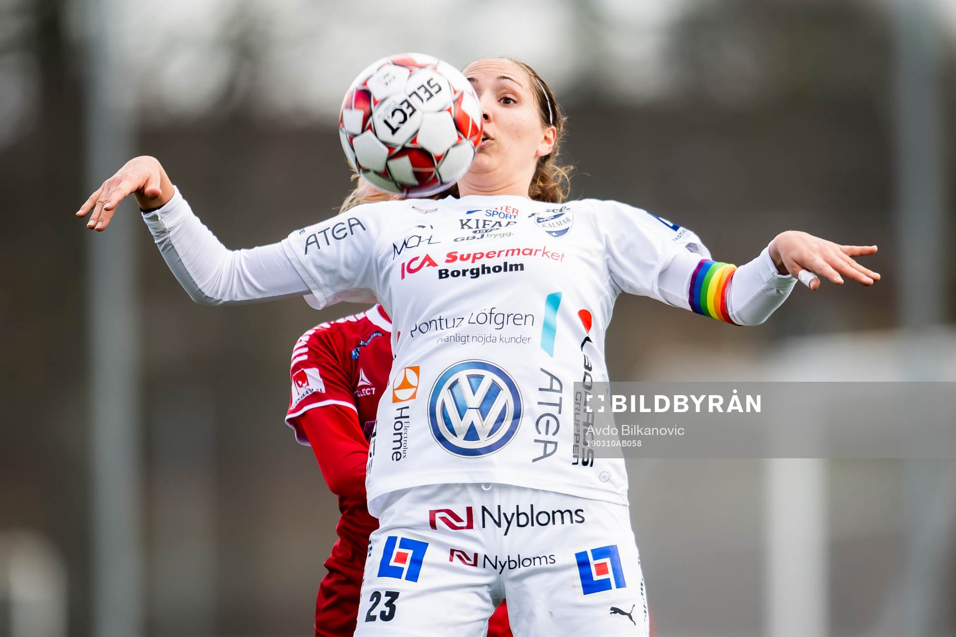 Kalmars Mathilda Johansson Prakt under fotbollsmatchen i Svenska Cupen mellan Limhamn Bunkeflo och Kalmar den 10 mars 2019 i Malmö.