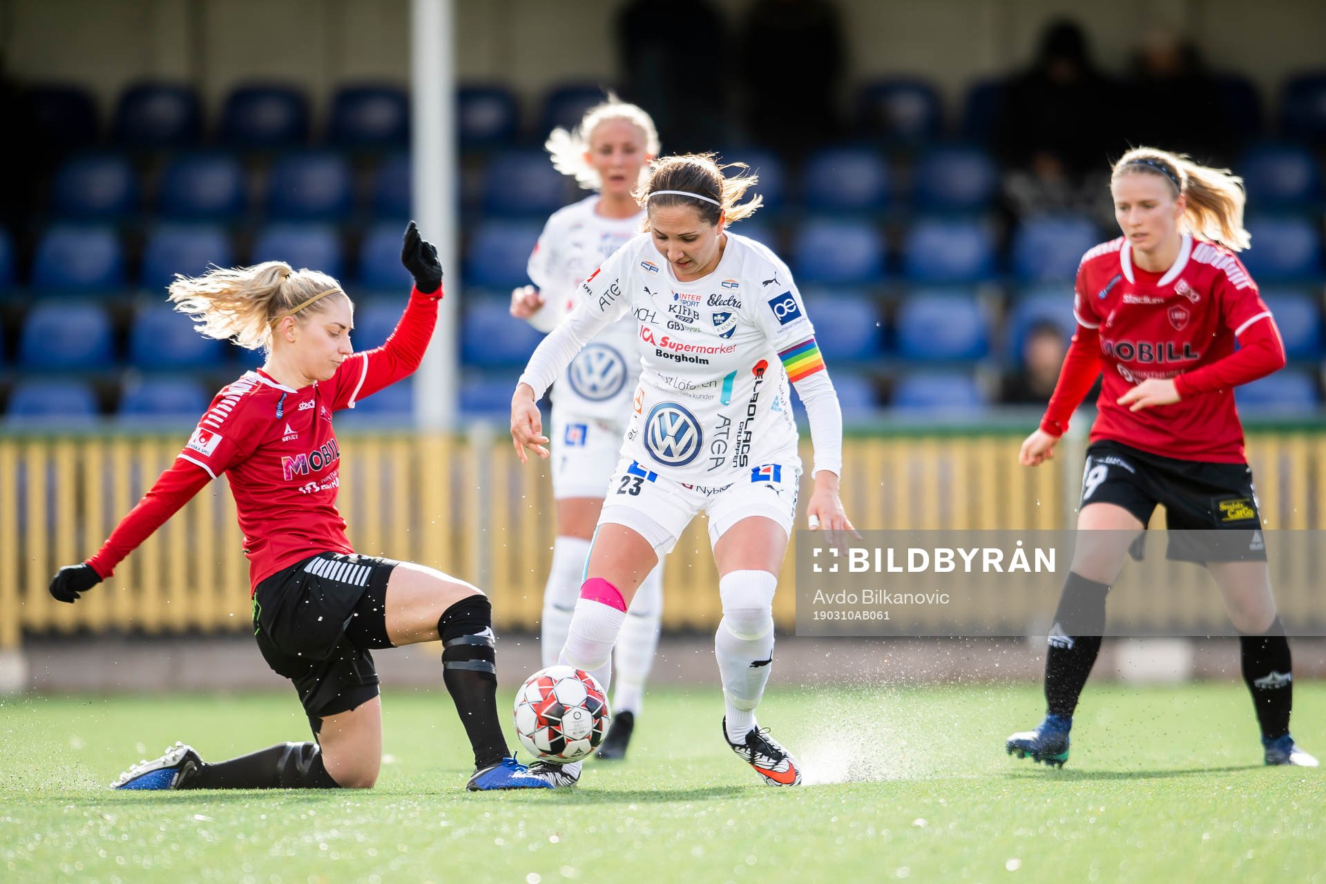 Kalmars Mathilda Johansson Prakt under fotbollsmatchen i Svenska Cupen mellan Limhamn Bunkeflo och Kalmar den 10 mars 2019 i Malmö. 