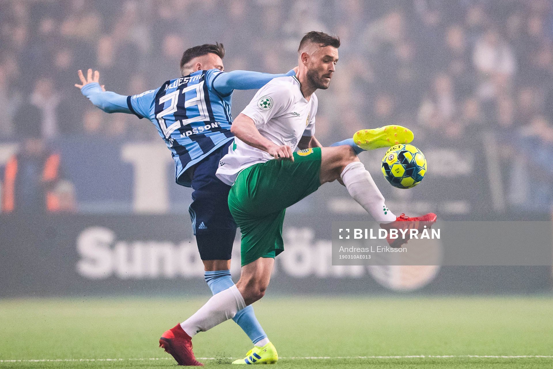 Djurgårdens Fredrik Ulvestad och Hammarbys Mads Fenger