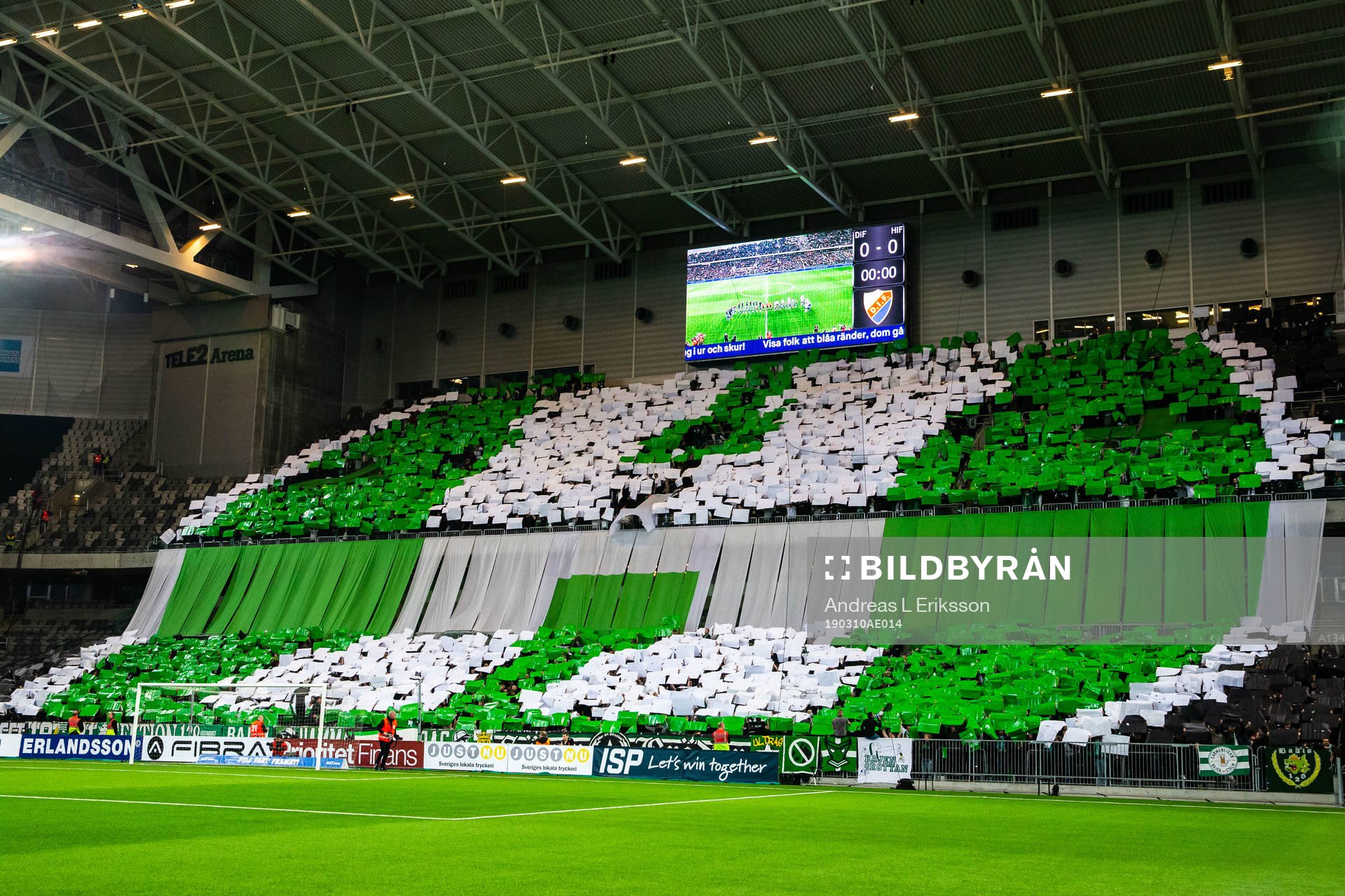 Hammarbys supportrar med ett tifo