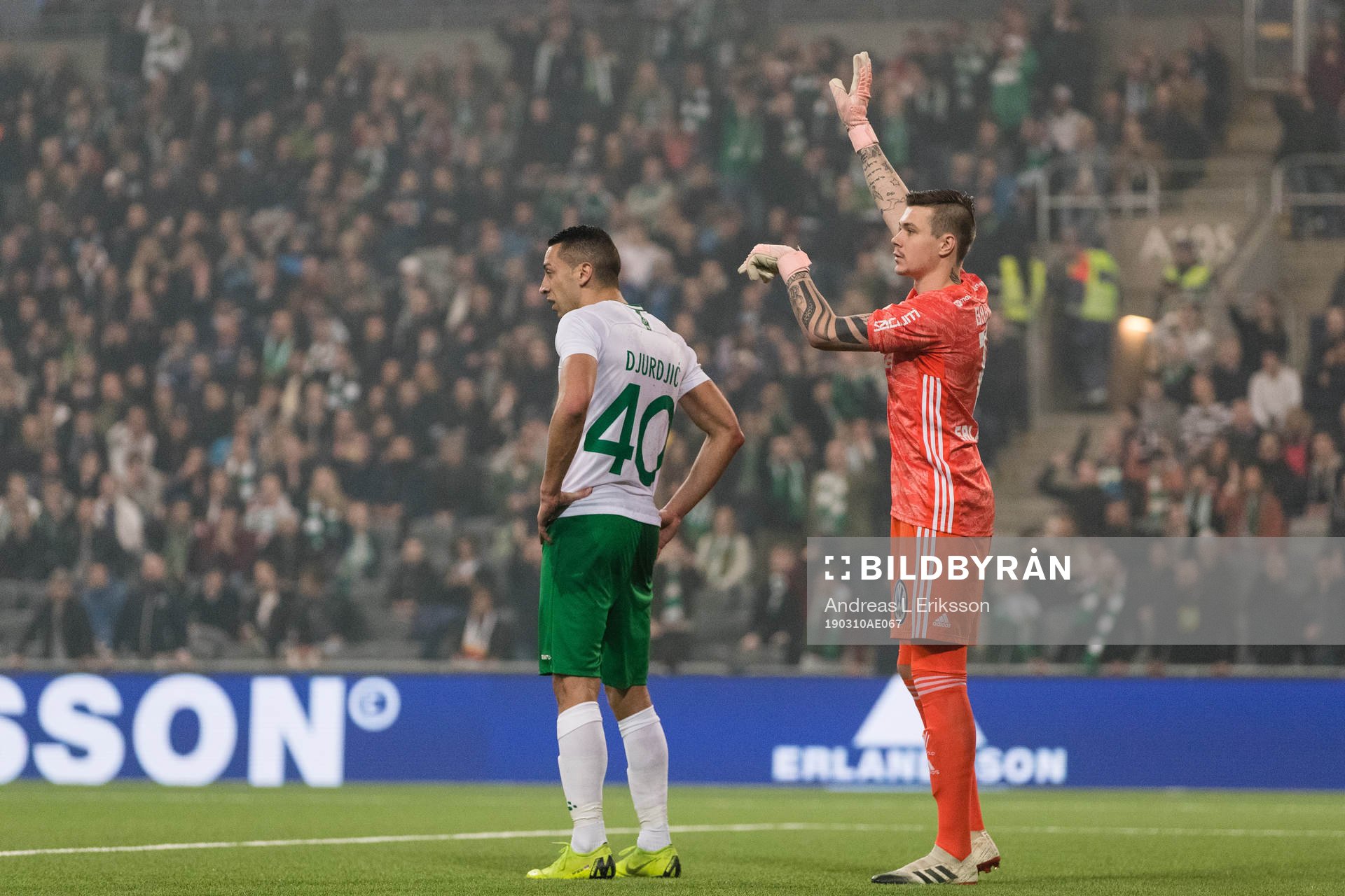 Hammarbys Nikola Djurdjic och Djurgårdens målvakt Per