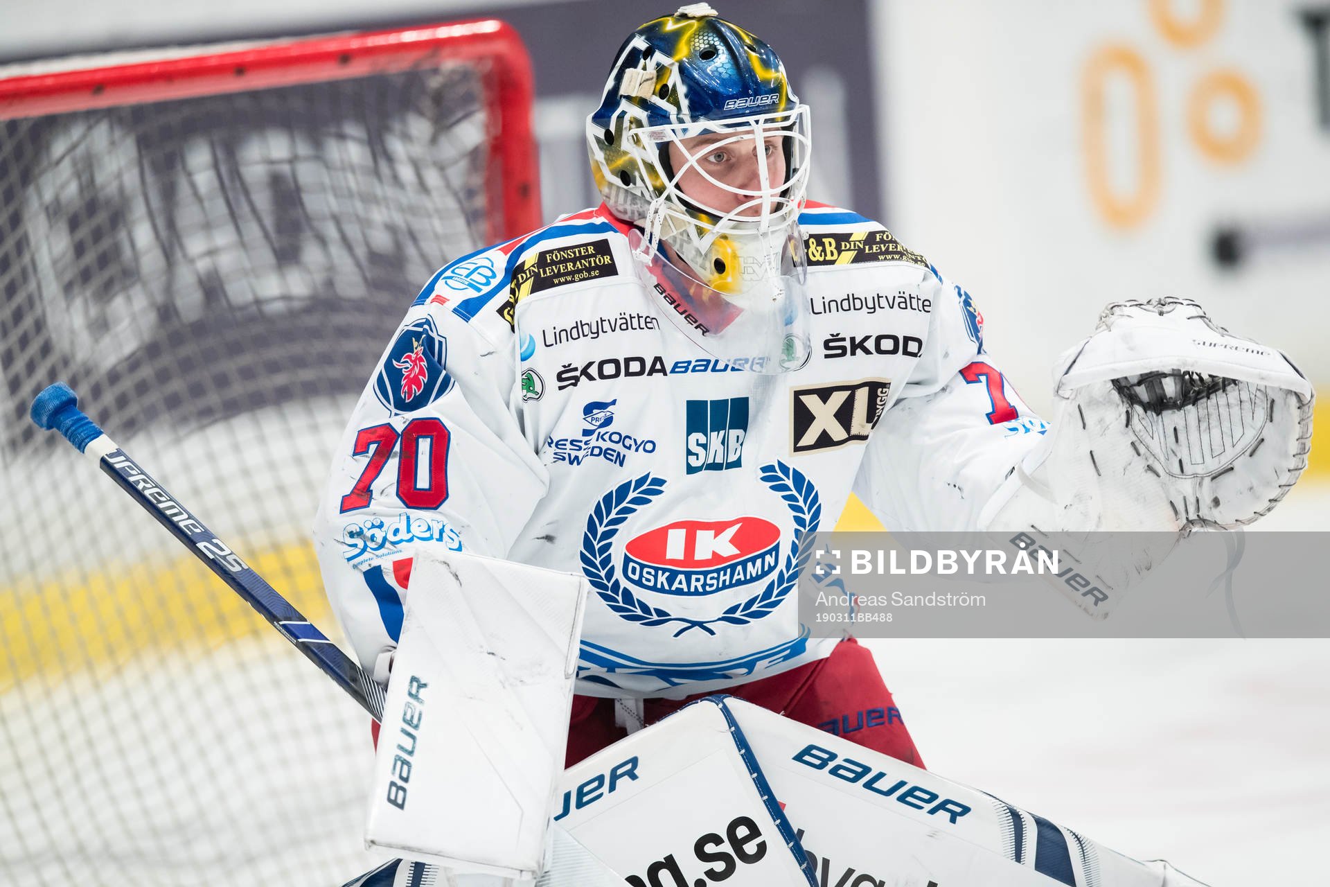 Oskarshamns målvakt Adam Åhmanunder