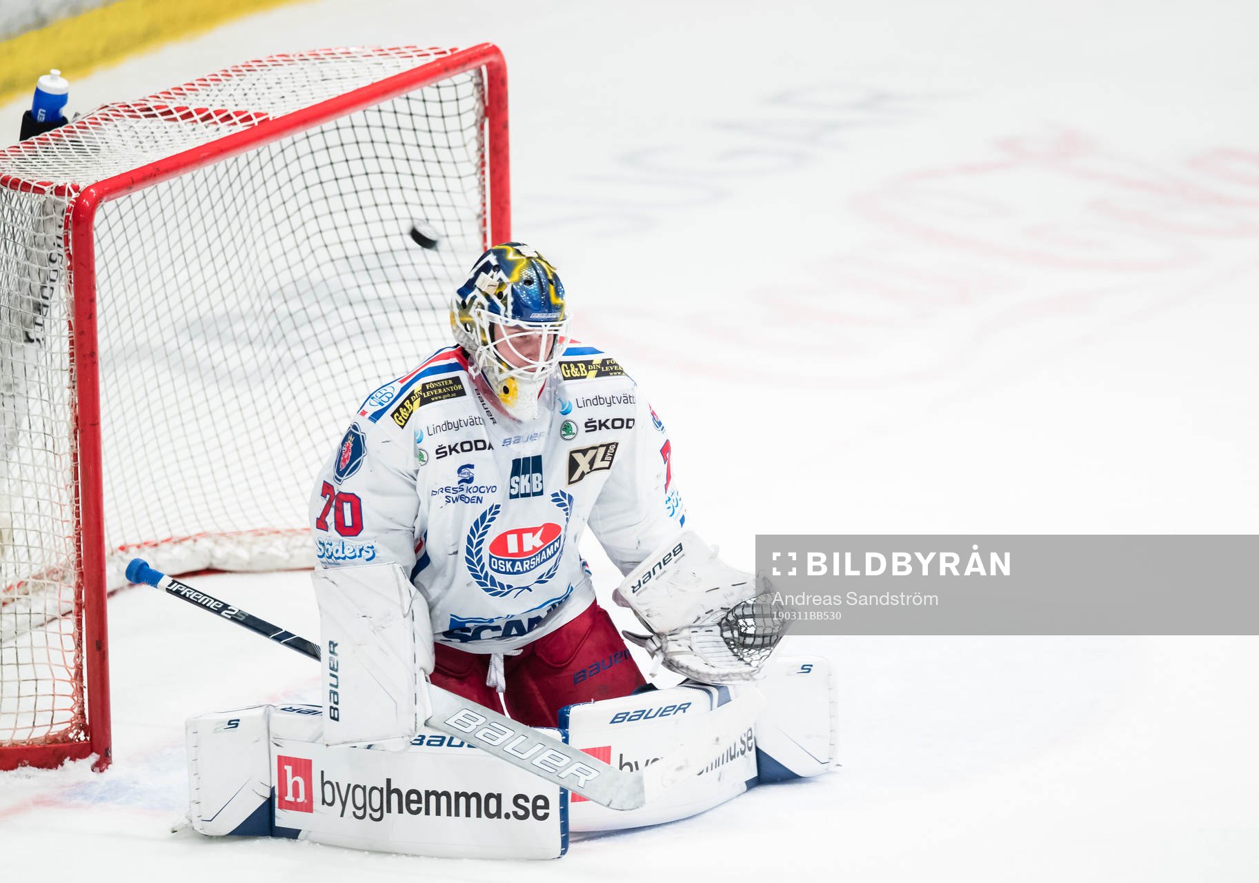 Oskarshamns målvakt Adam Åhman släpper in 5-0 målet