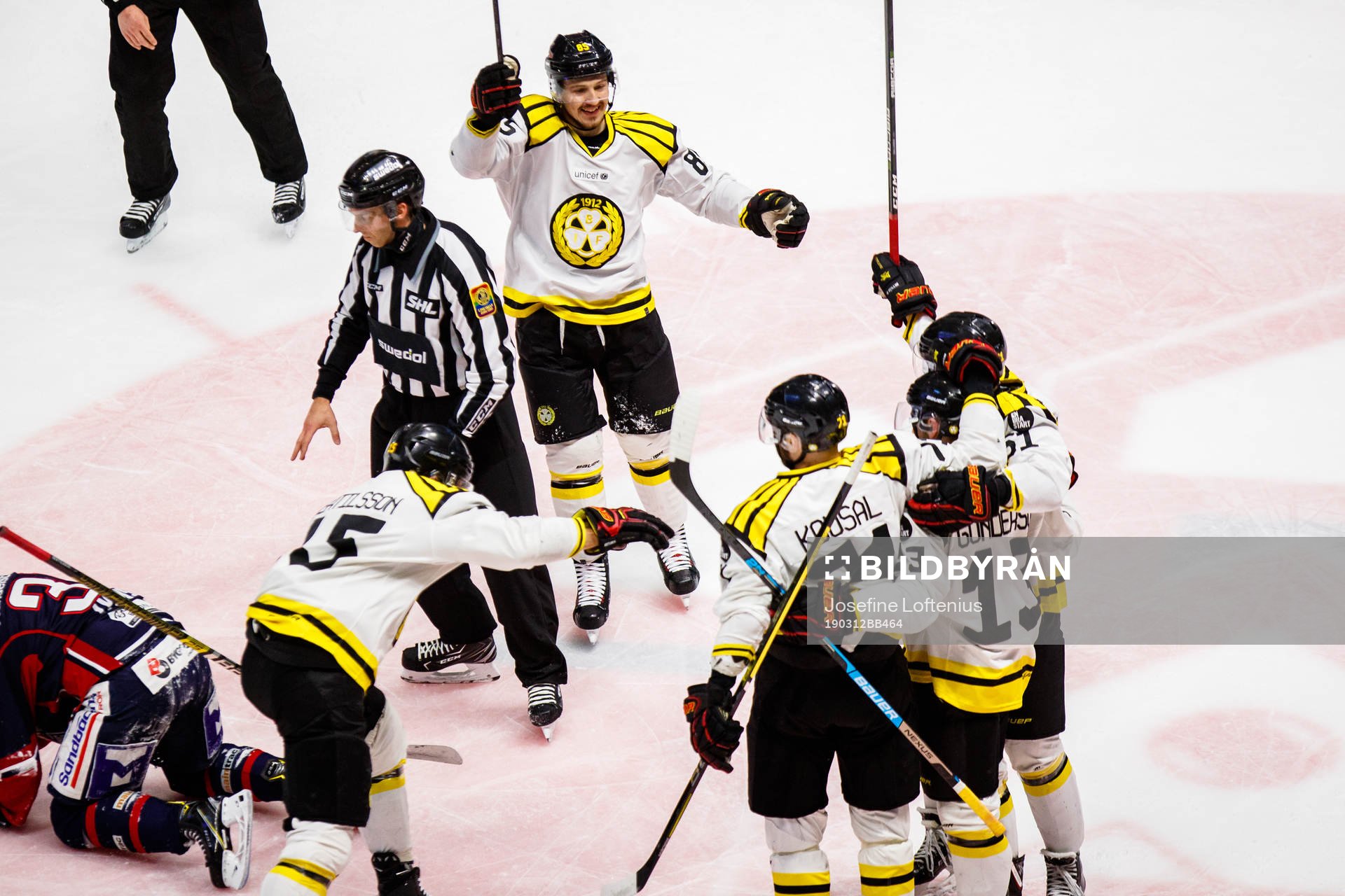 Brynäs Rudolf Cerveny jublar med Ryan Gunderson