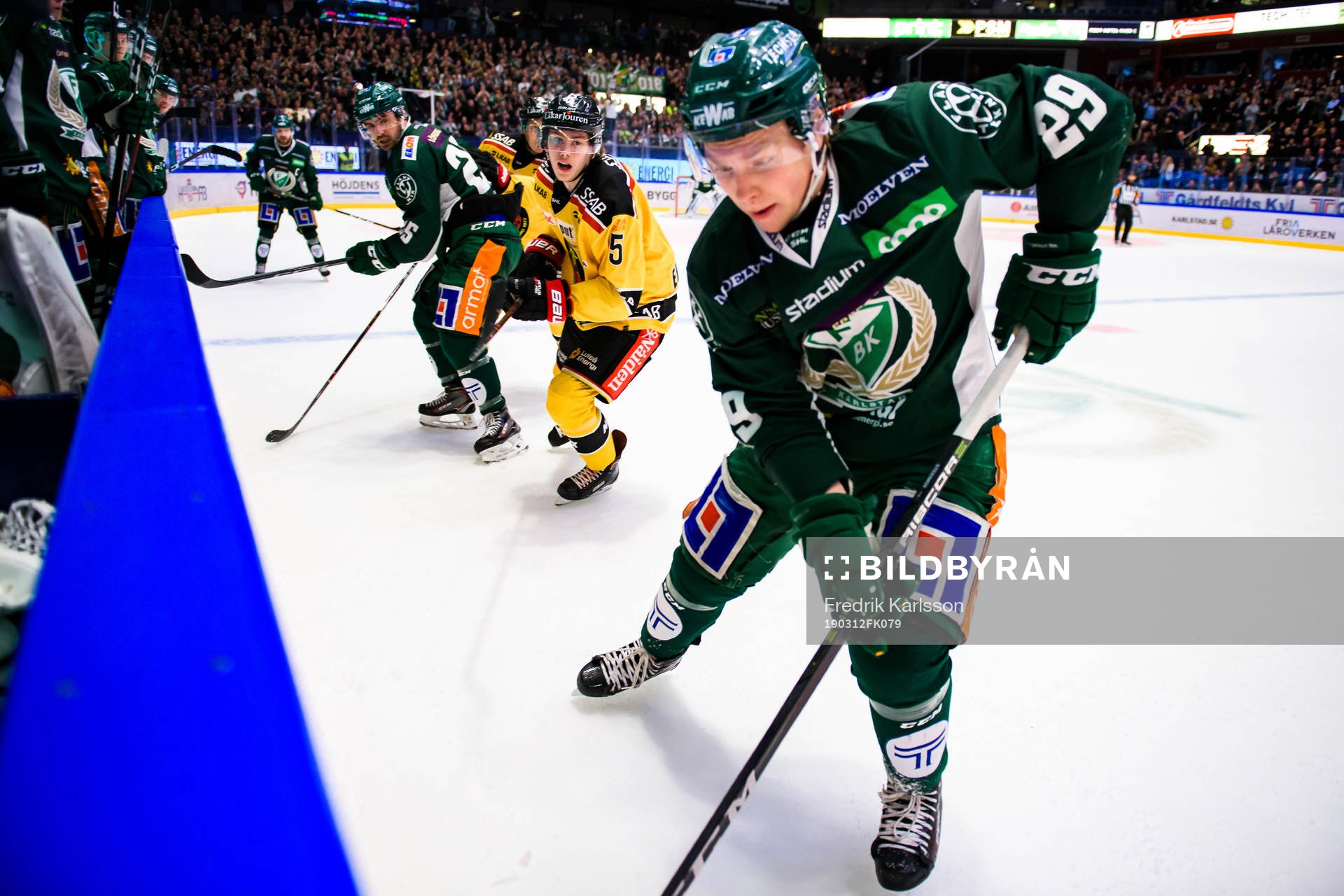 Luleås Victor Edström och Färjestads Oskar Steen