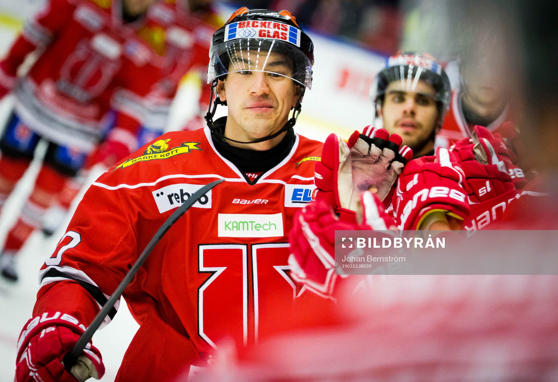 Örebros Shane Harper jublar vid 3-1