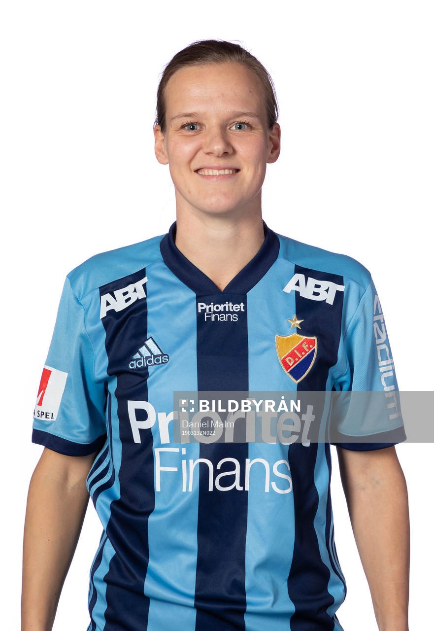 Djurgårdens Sheila Van Den Bulk poserar för ett porträtt den 13 mars 2019 i Stockholm.