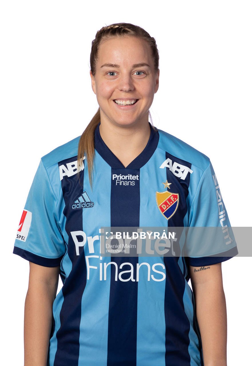 Djurgårdens Fanny Lång poserar för ett porträtt den 13 mars 2019 i Stockholm.